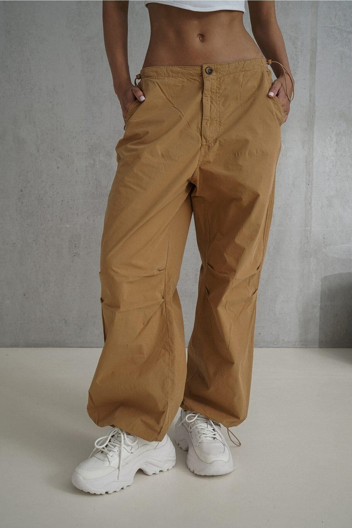 Mai Collection Simone Light Brown Cargo Trousers