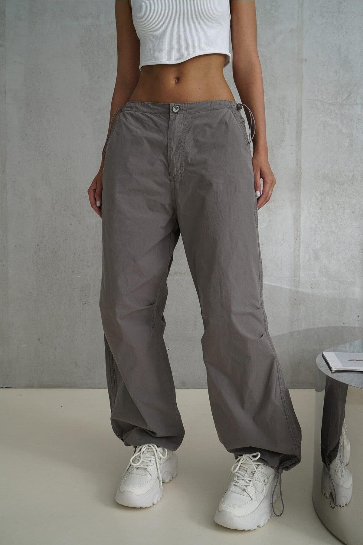 Mai Collection Simone Dark Gray Cargo Trousers