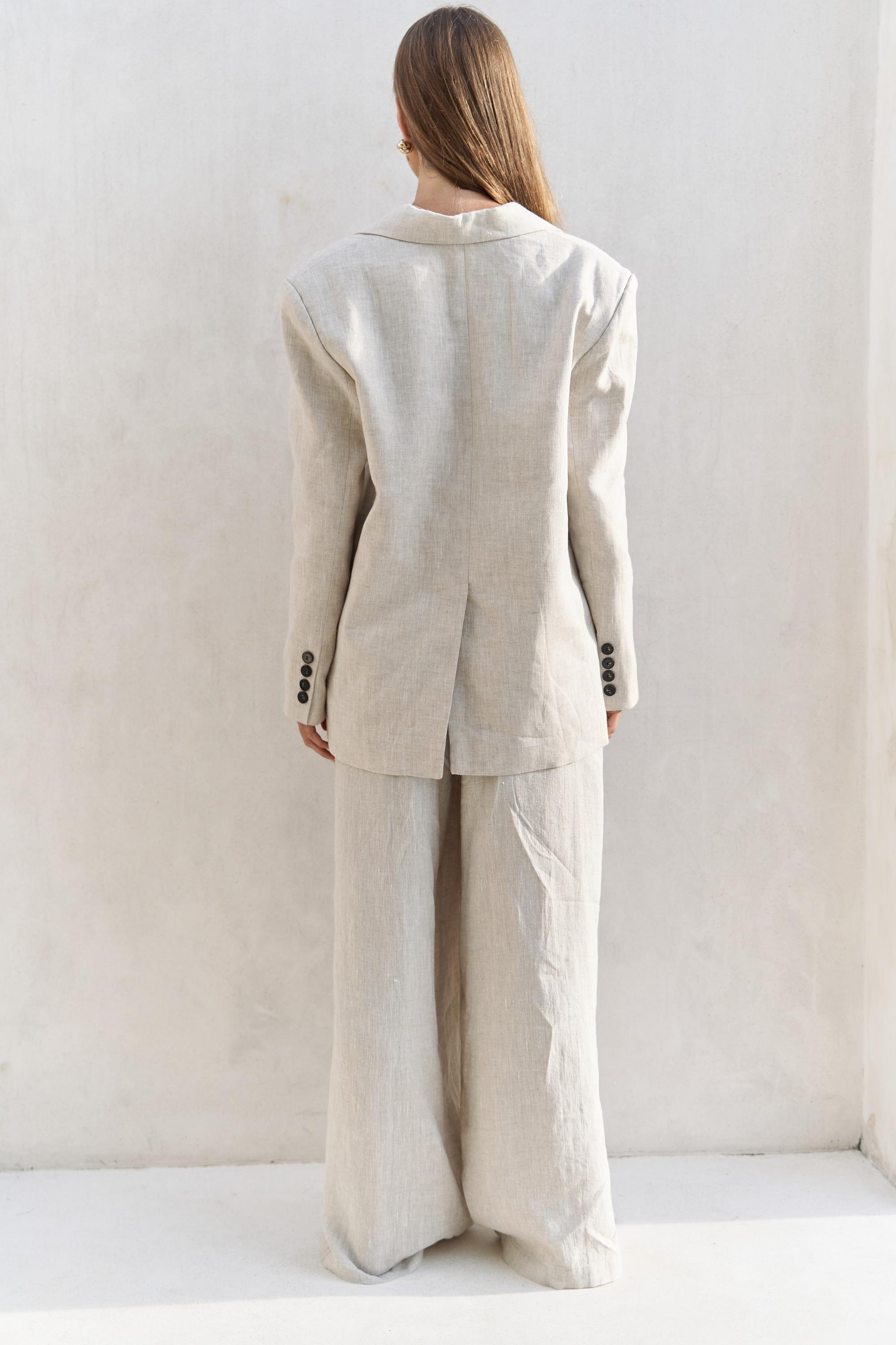 Sinai Keten Basic Naturel Blazer