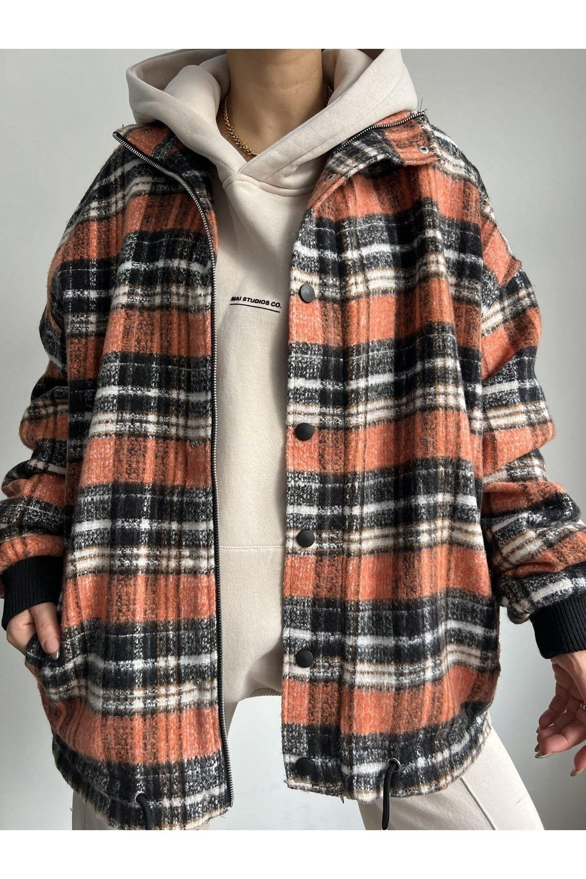 Mai Snoopy Orange Lumberjack Jacket