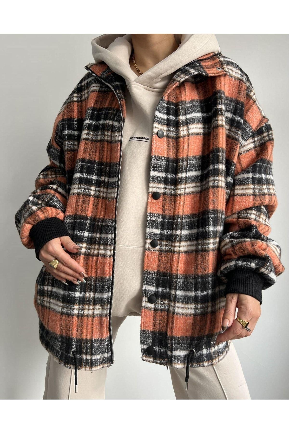 Mai Snoopy Orange Lumberjack Jacket