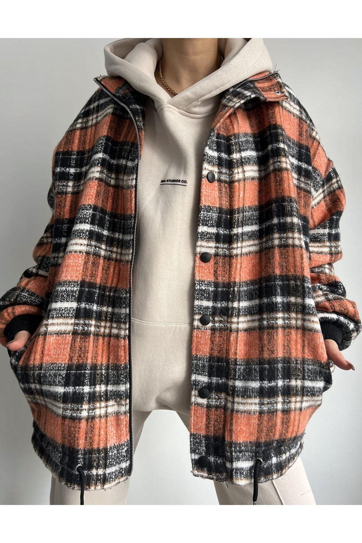Mai Snoopy Orange Lumberjack Jacket