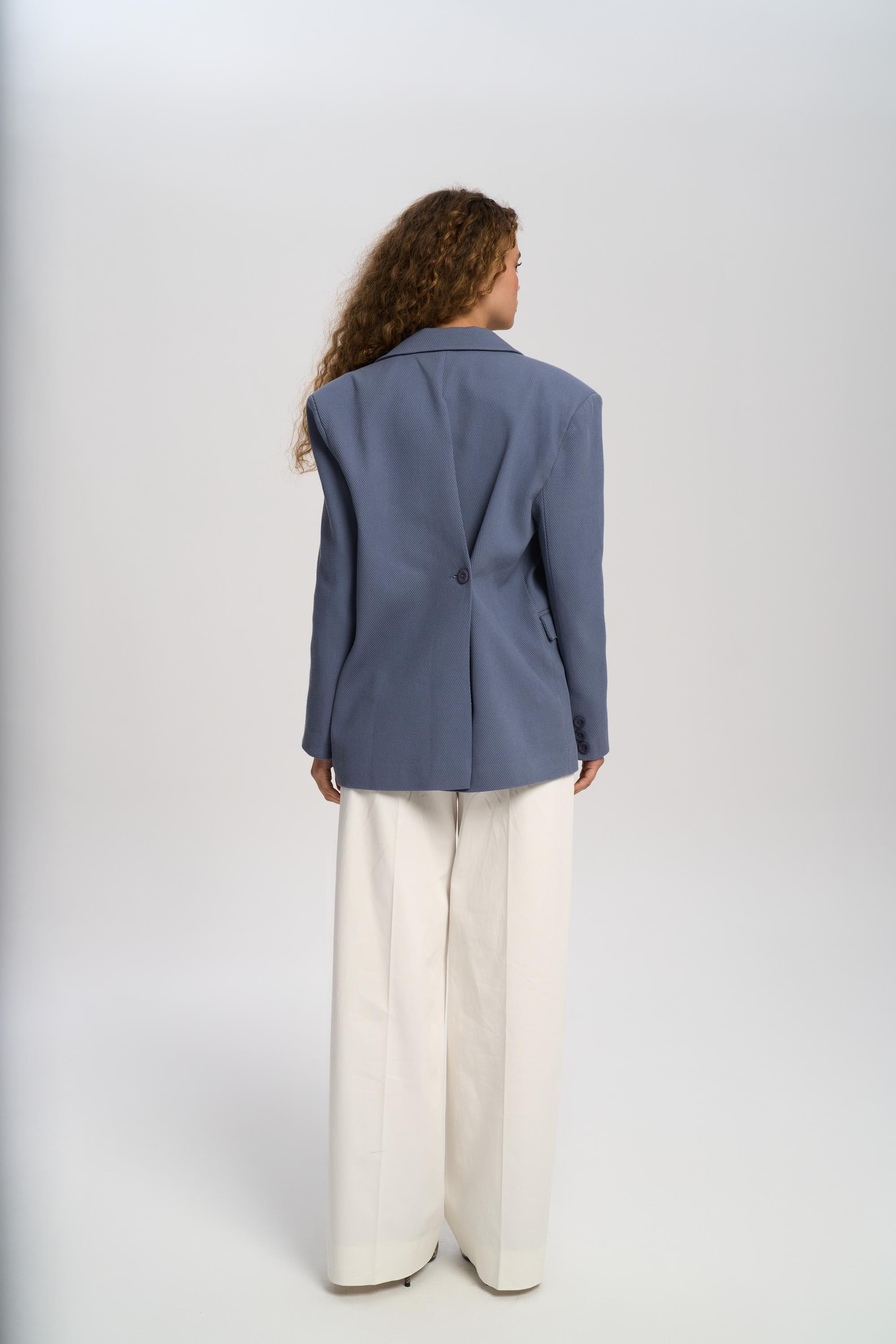 Solara Back Buttoned İndigo Blazer