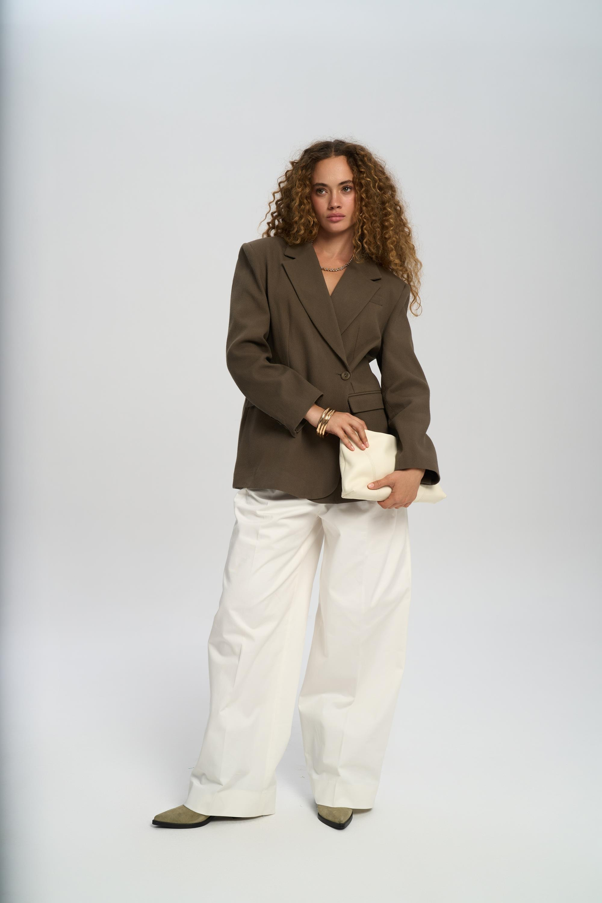 Solara Back Buttoned Green Blazer