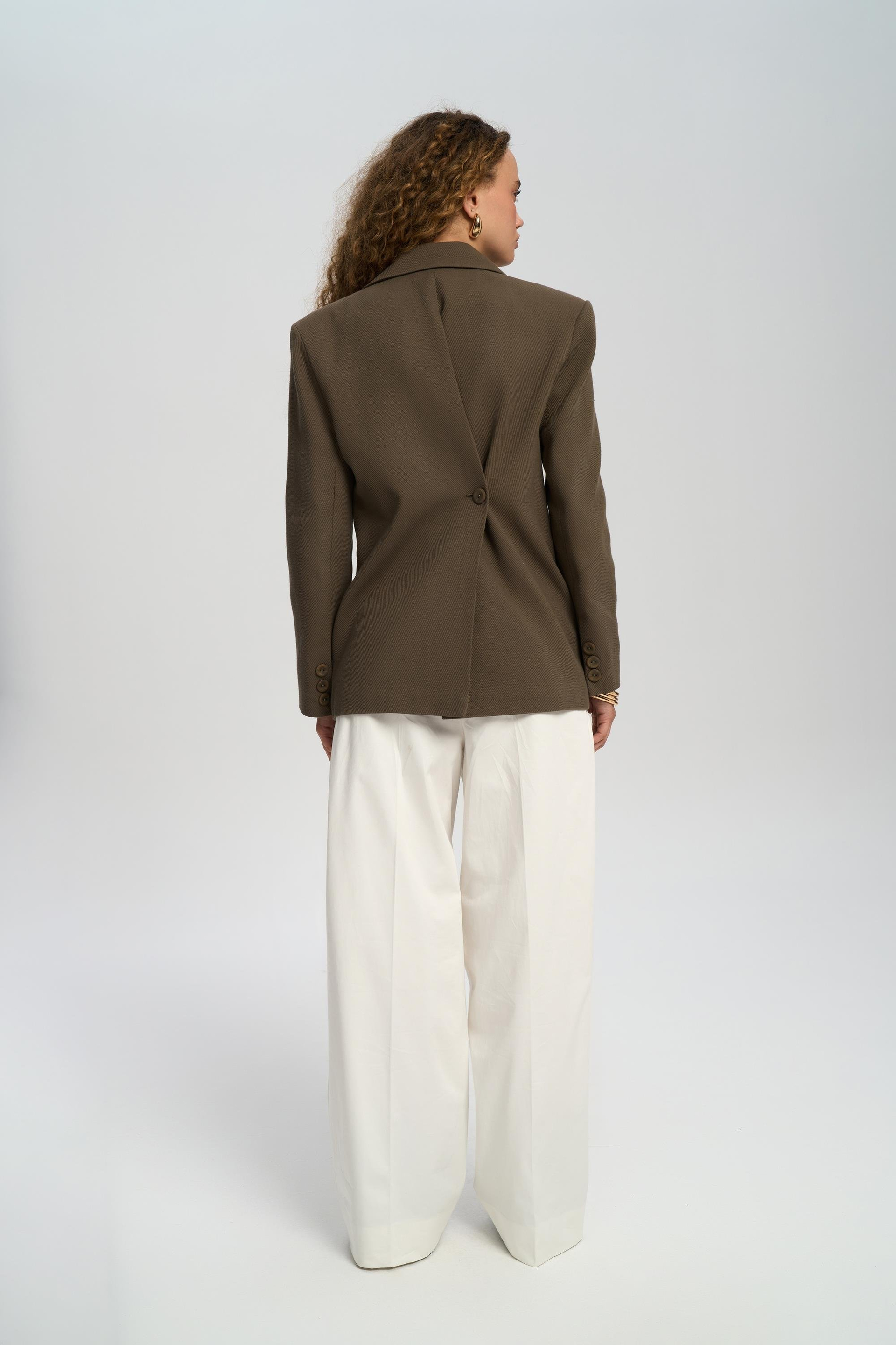 Solara Back Buttoned Green Blazer