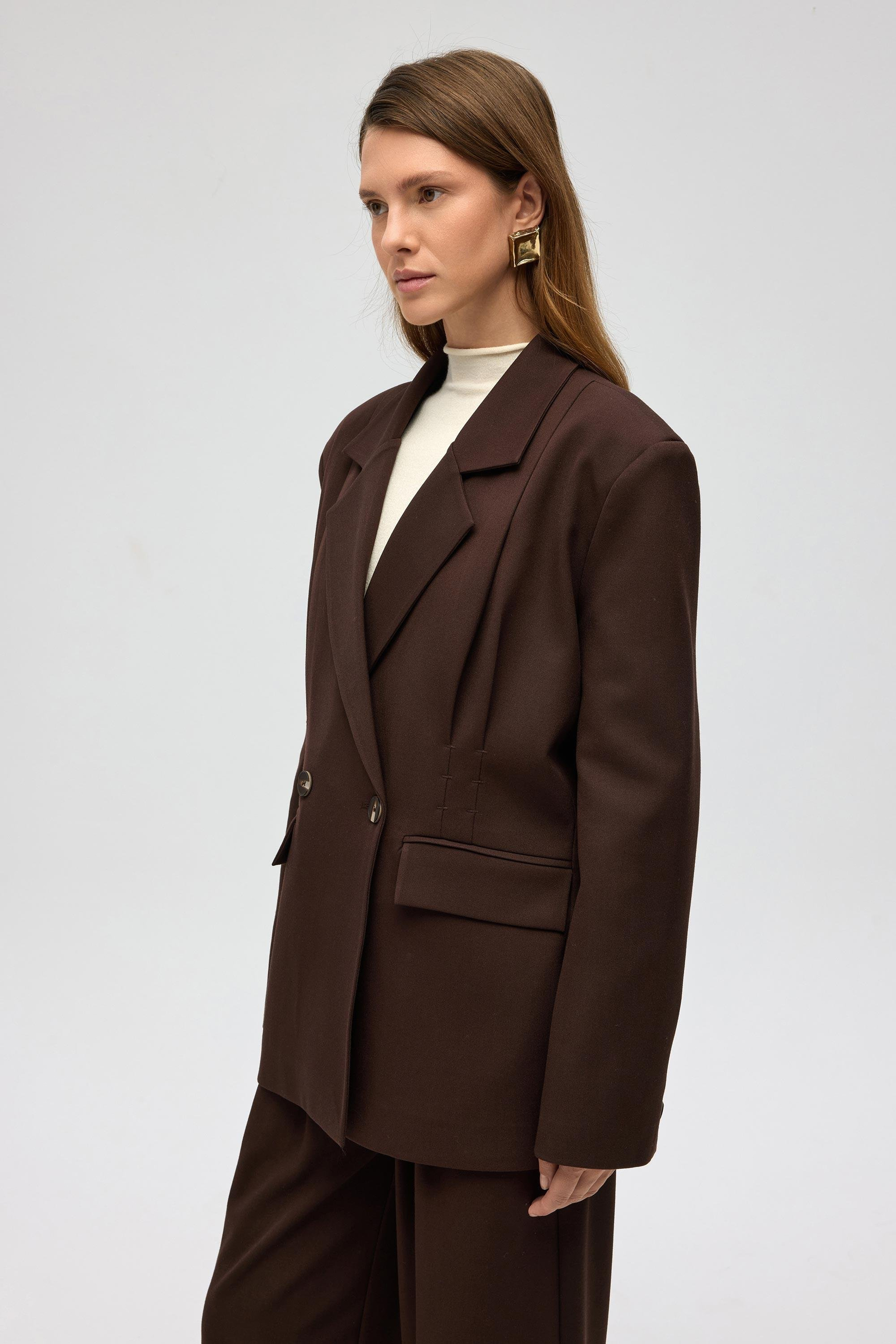 Solvei Pile Detay Kahve Blazer