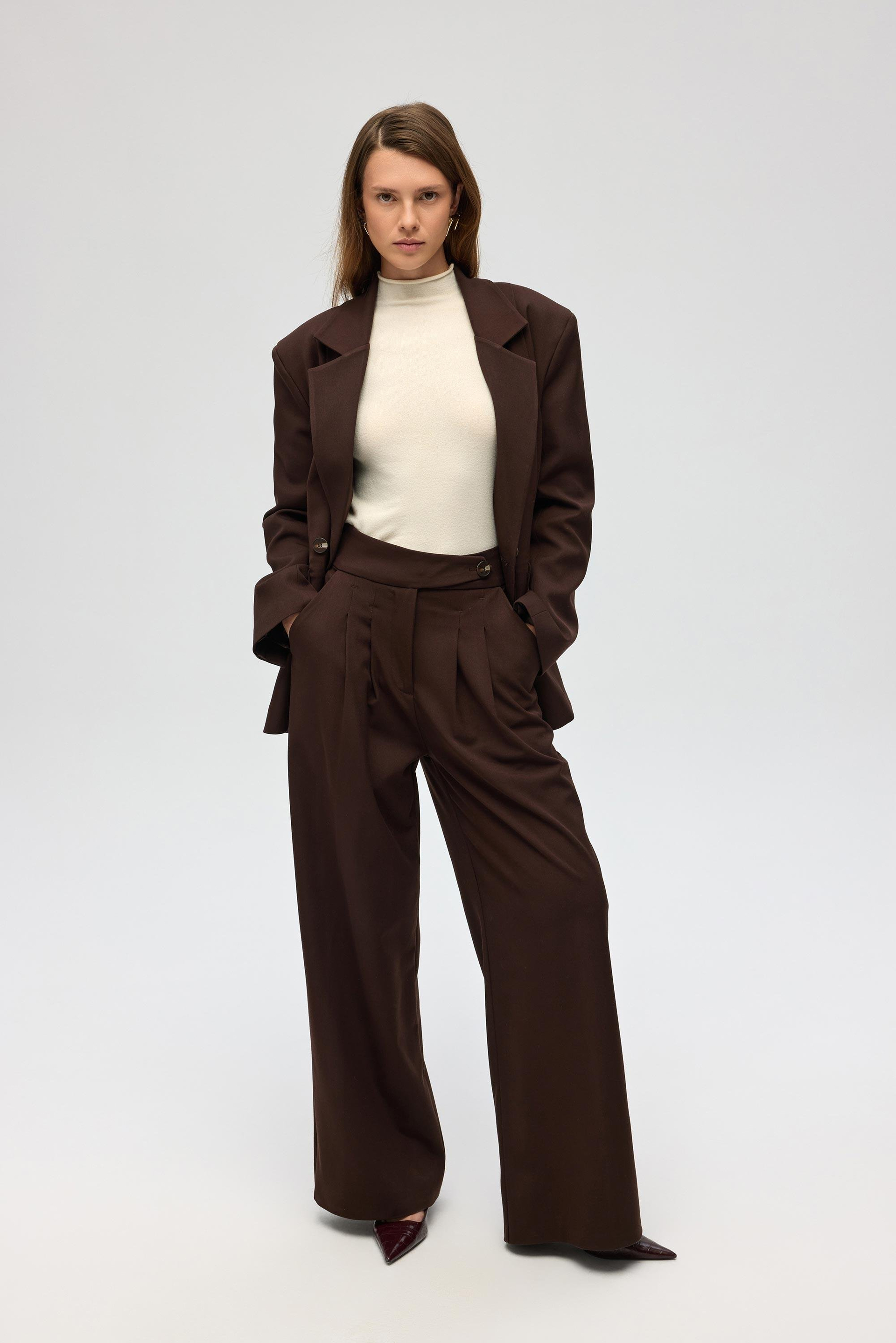 Solvei Pile Detay Kahve Blazer