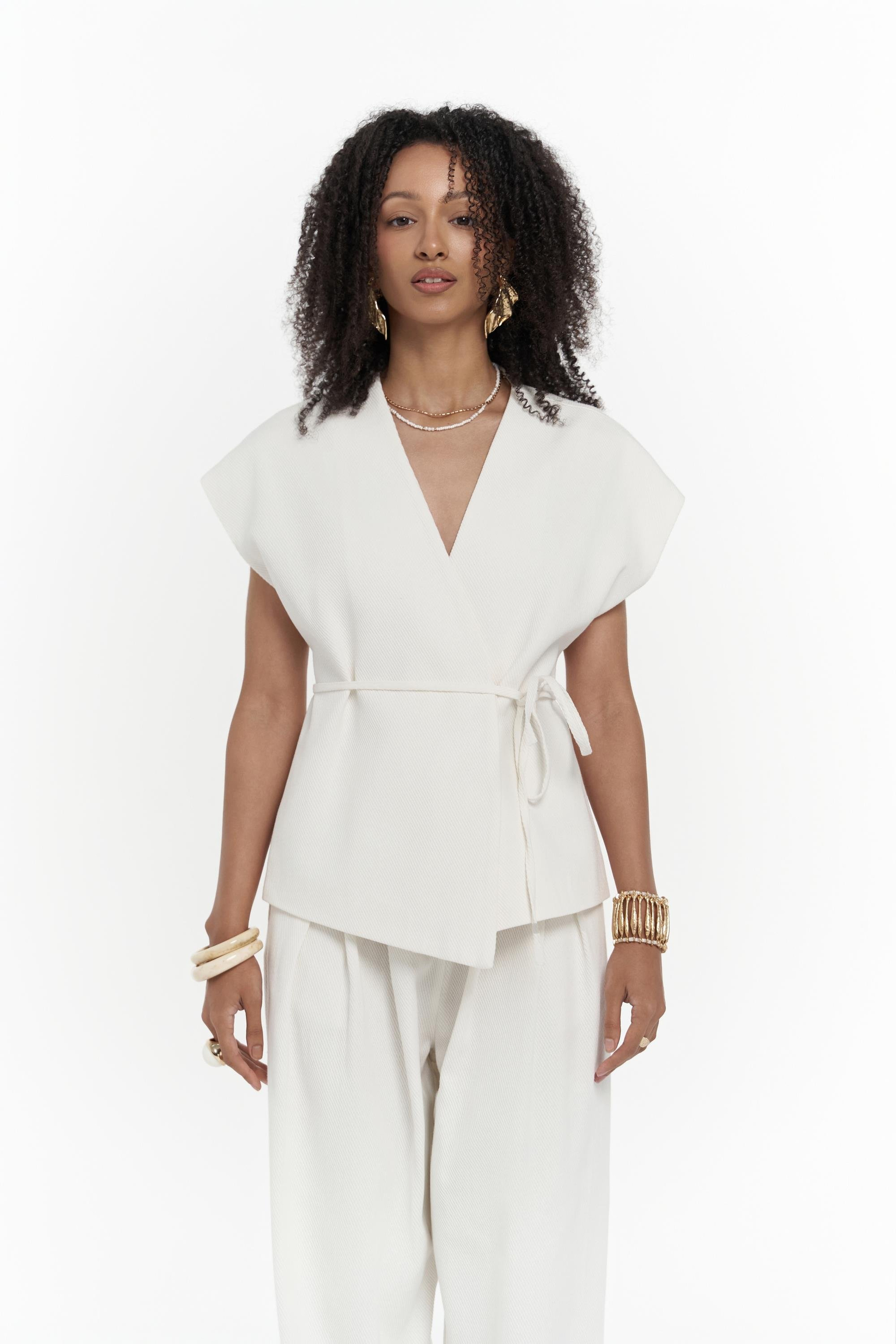 Sorrenio Ekru Yelek Pantolon Takım