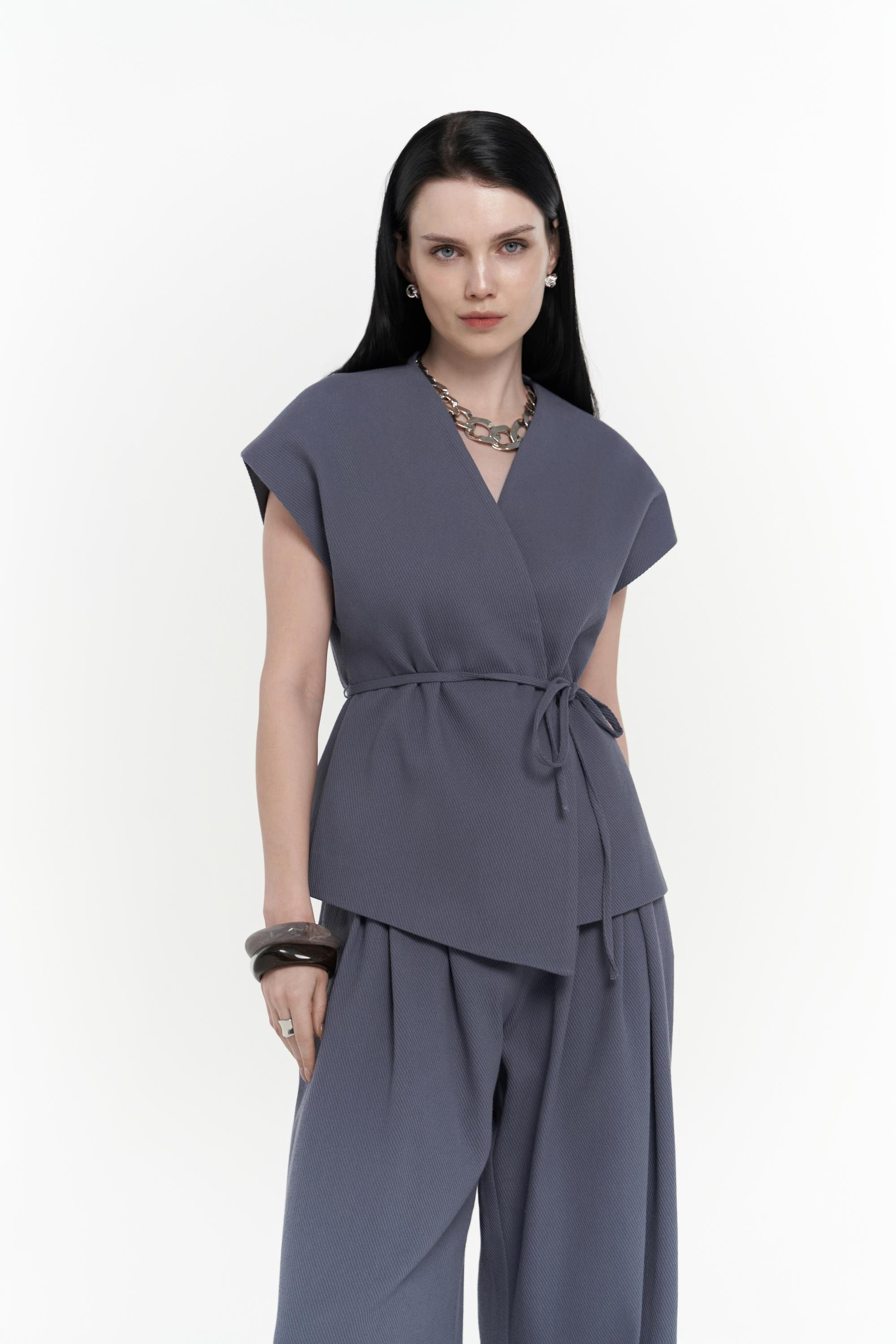 Sorrenio İndigo Yelek Pantolon Takım