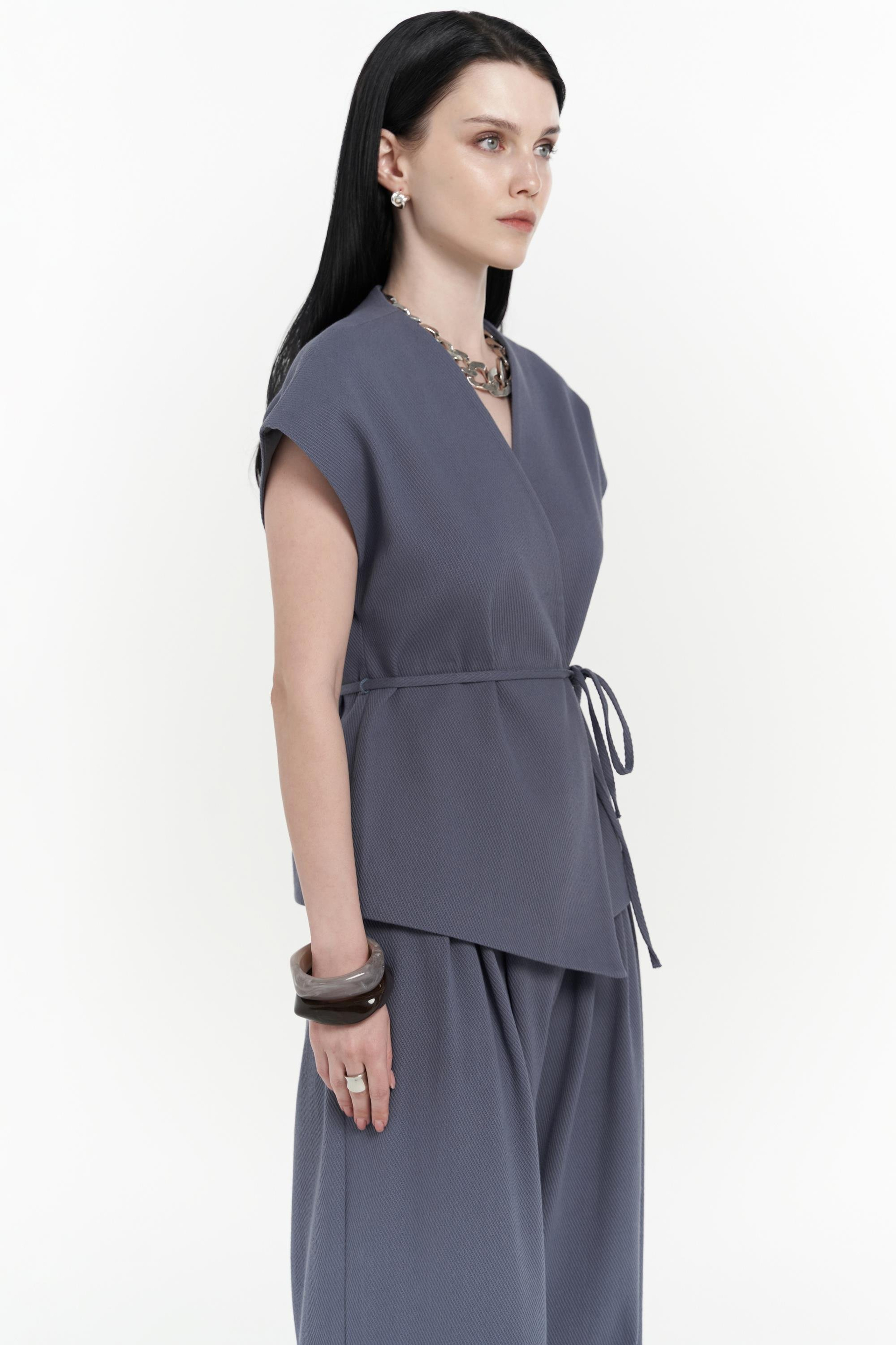 Sorrenio İndigo Yelek Pantolon Takım