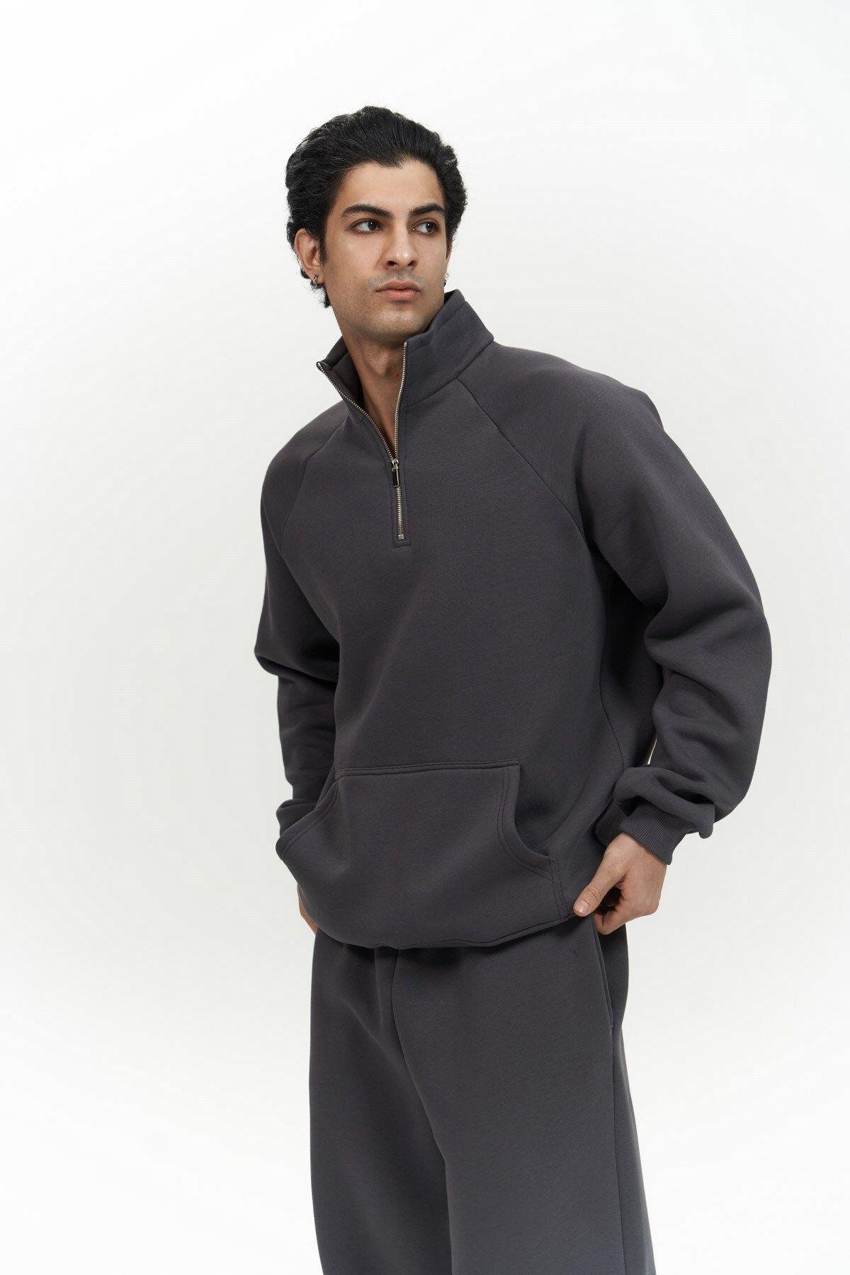 Stephen Fermuarlı Antrasit Erkek Eşofman Takım