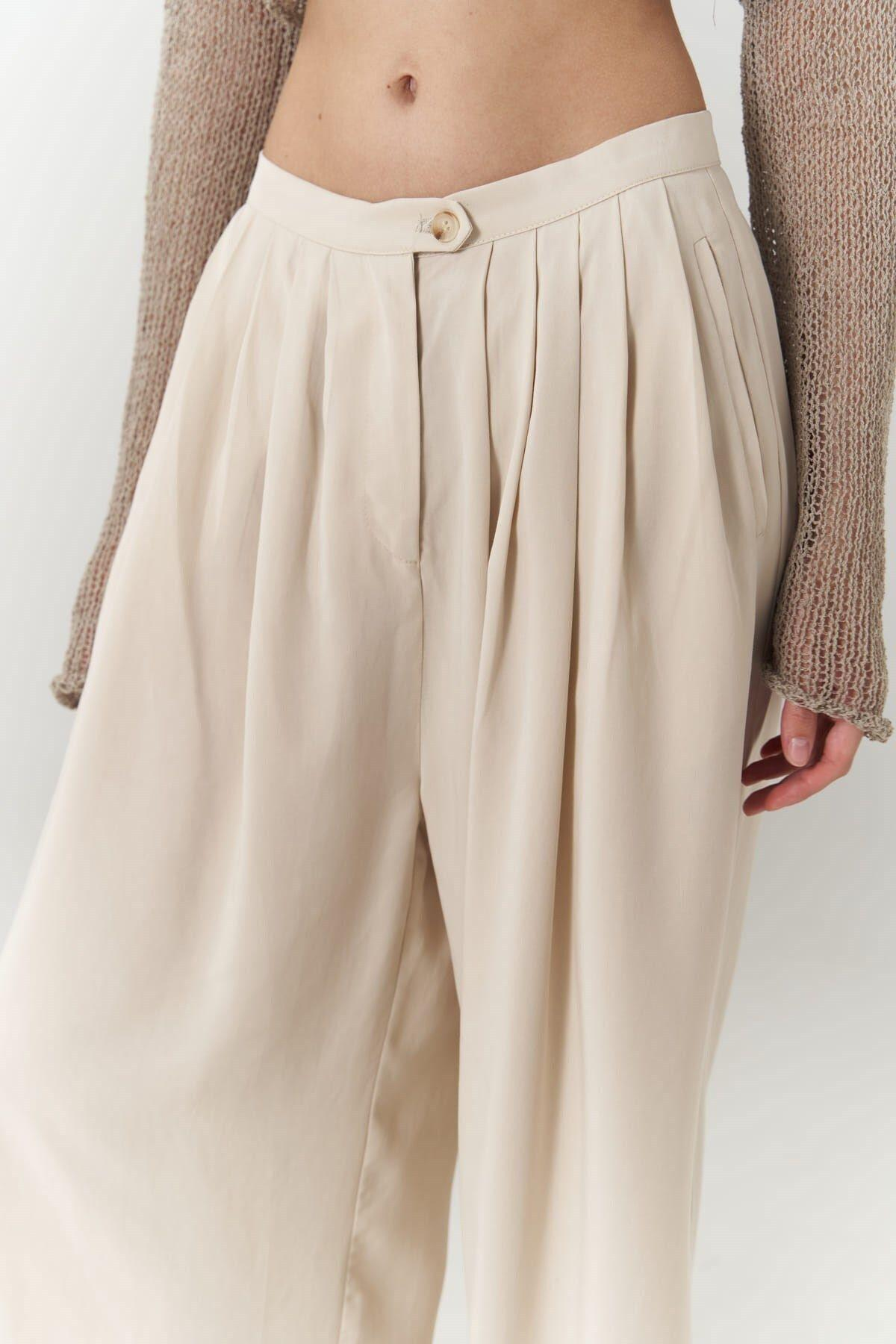 Steven Beige Palazzo Trousers