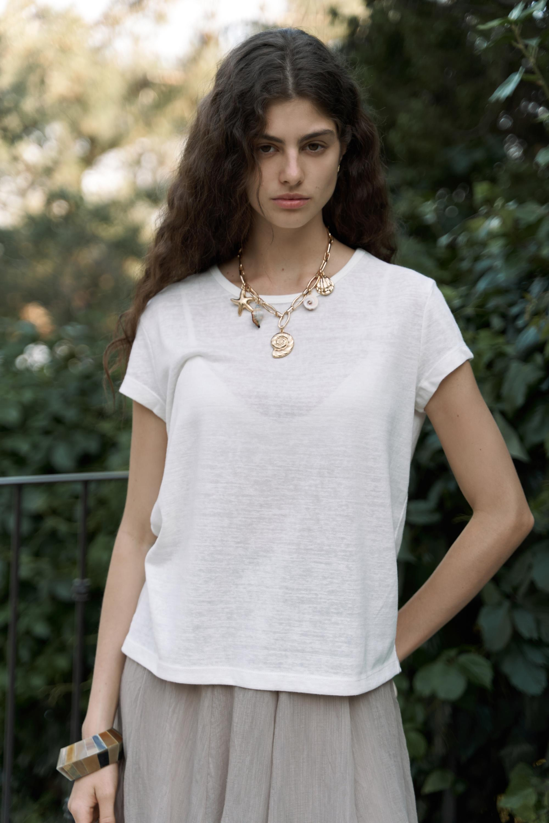 Suva Kısa Kol Ekru T-Shirt