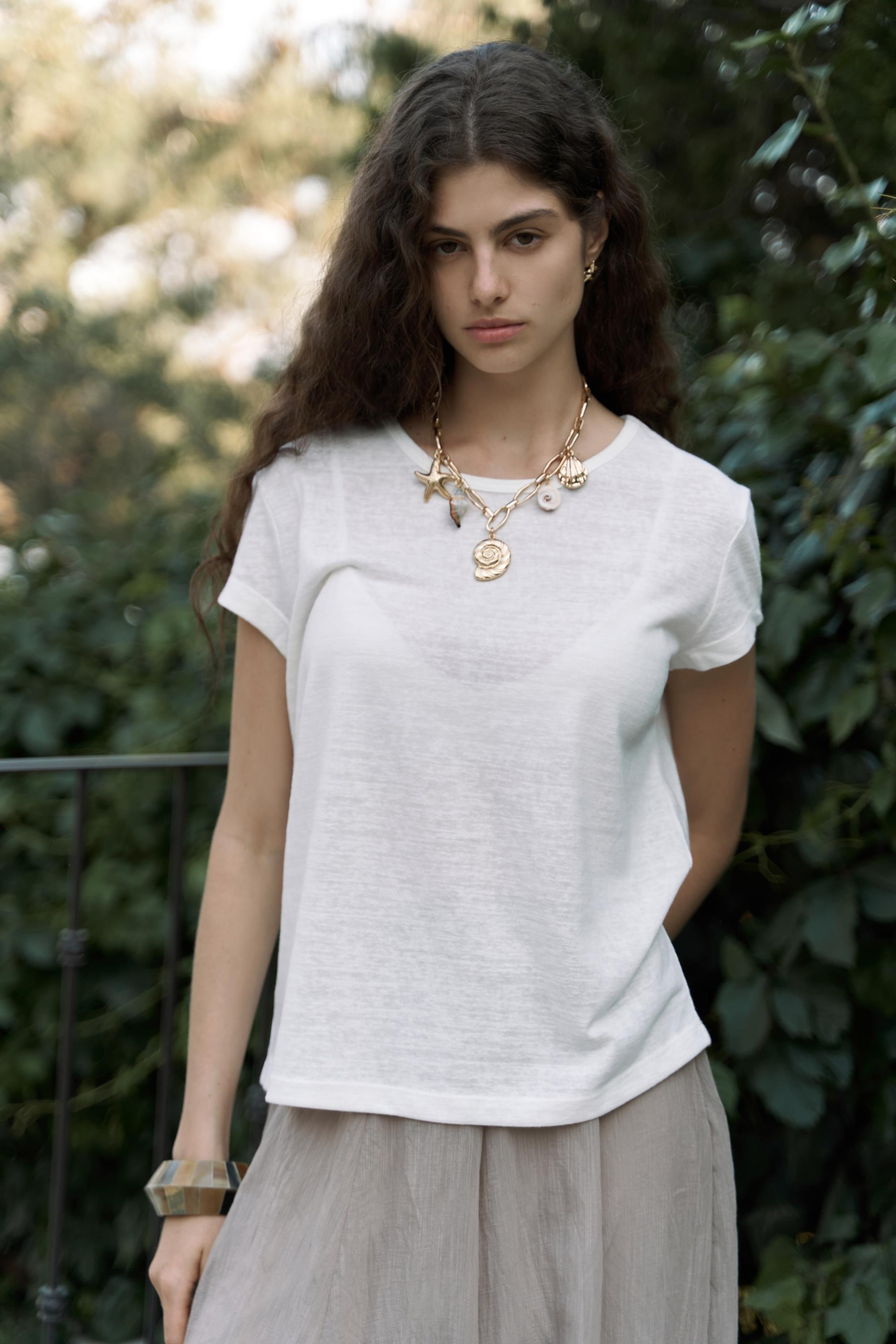 Suva Kısa Kol Ekru T-Shirt