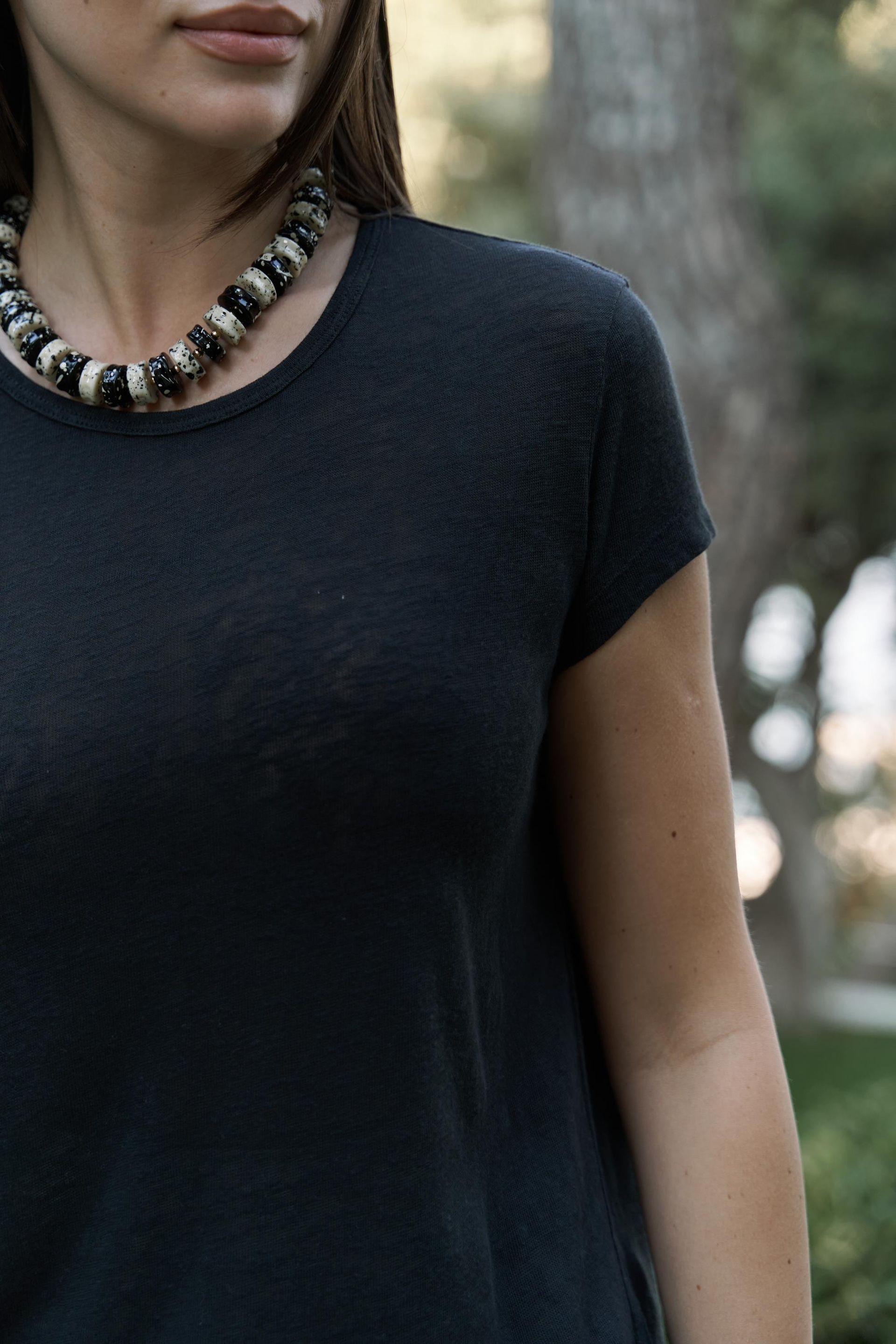 Suva Kısa Kol Siyah T-Shirt