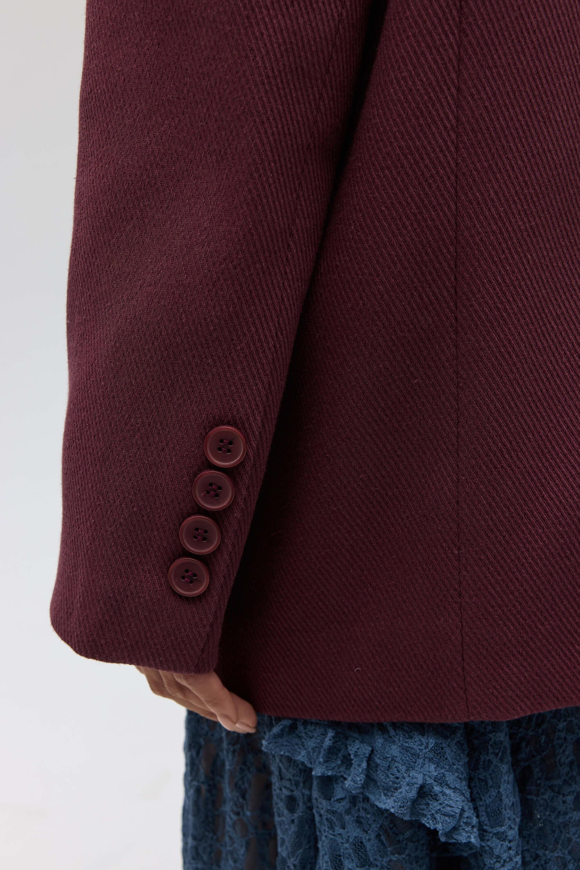 Symi Wide Fit Basic Burgundy Blazer