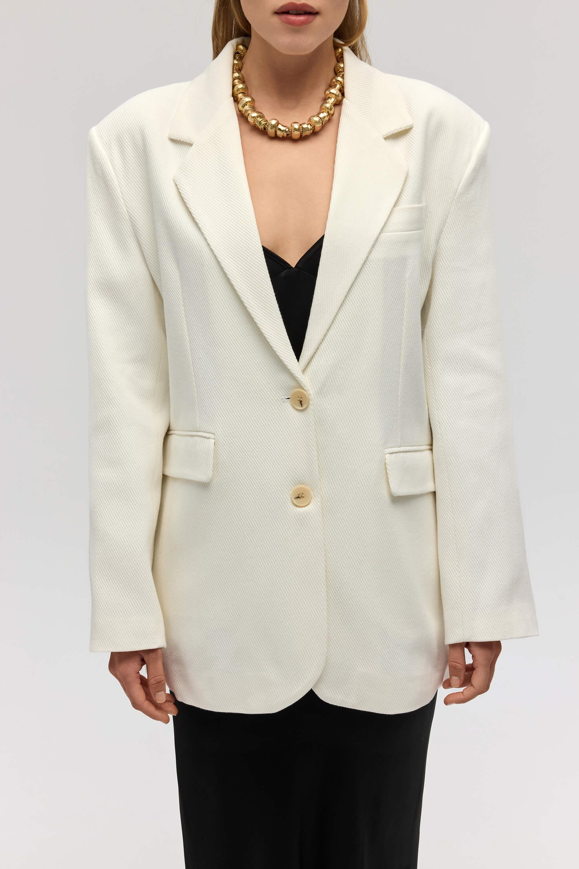 Symi Wide Fit Basic Ecru Blazer