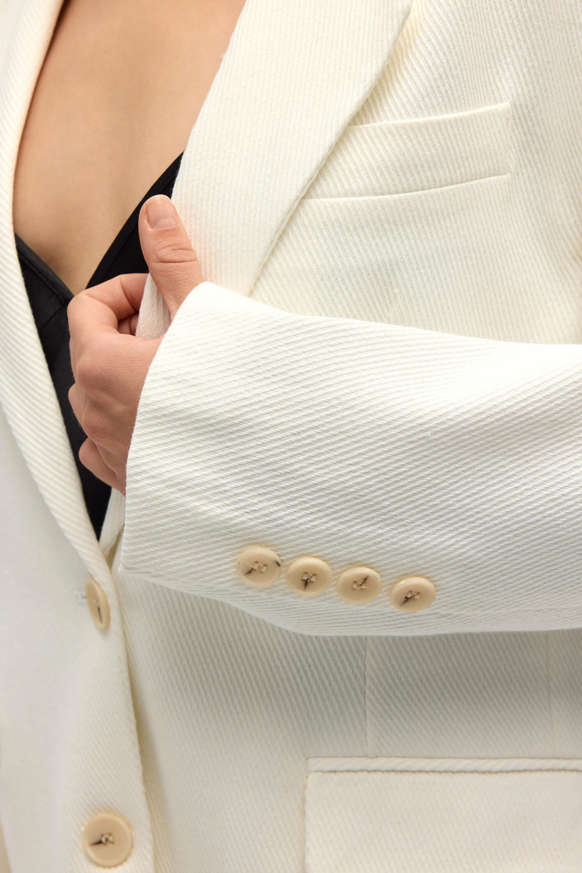 Symi Wide Fit Basic Ecru Blazer