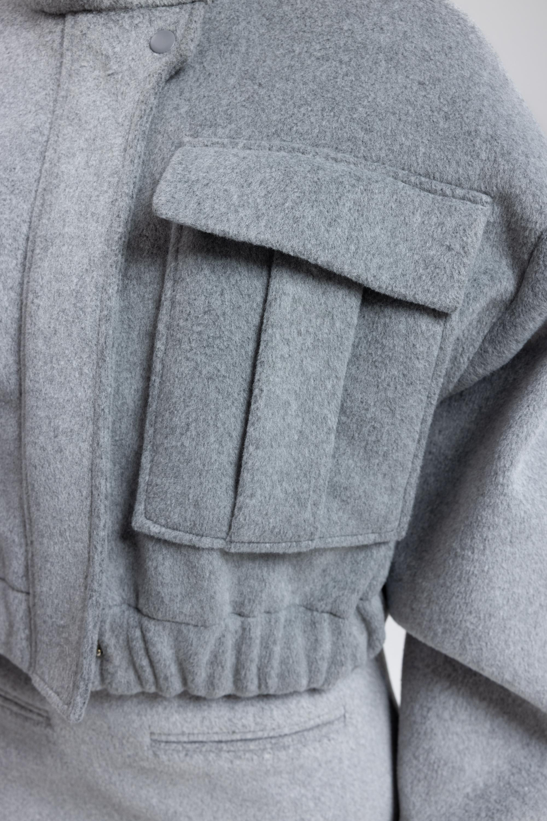 Tenby Charcoal Crop Jacket-Skirt Set