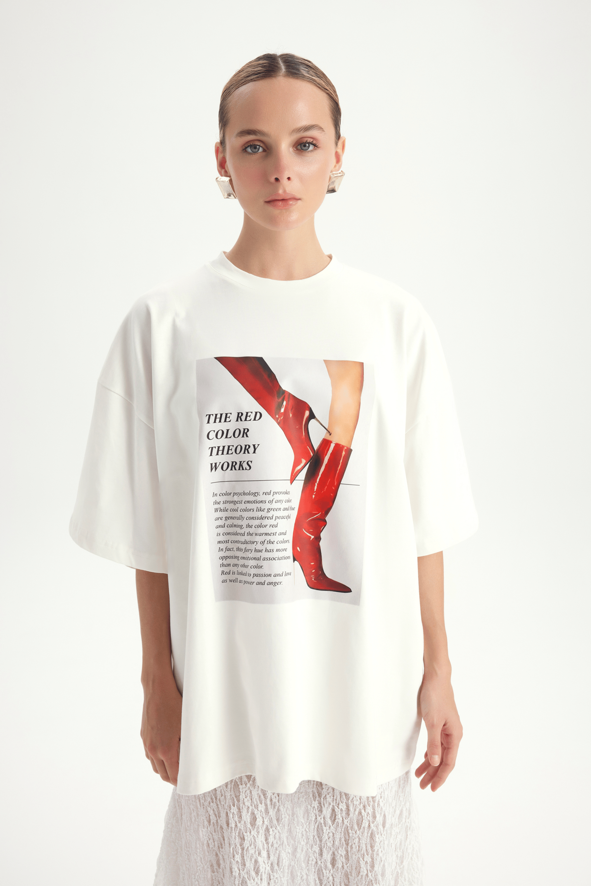 Theory Oversize Beyaz T-Shirt