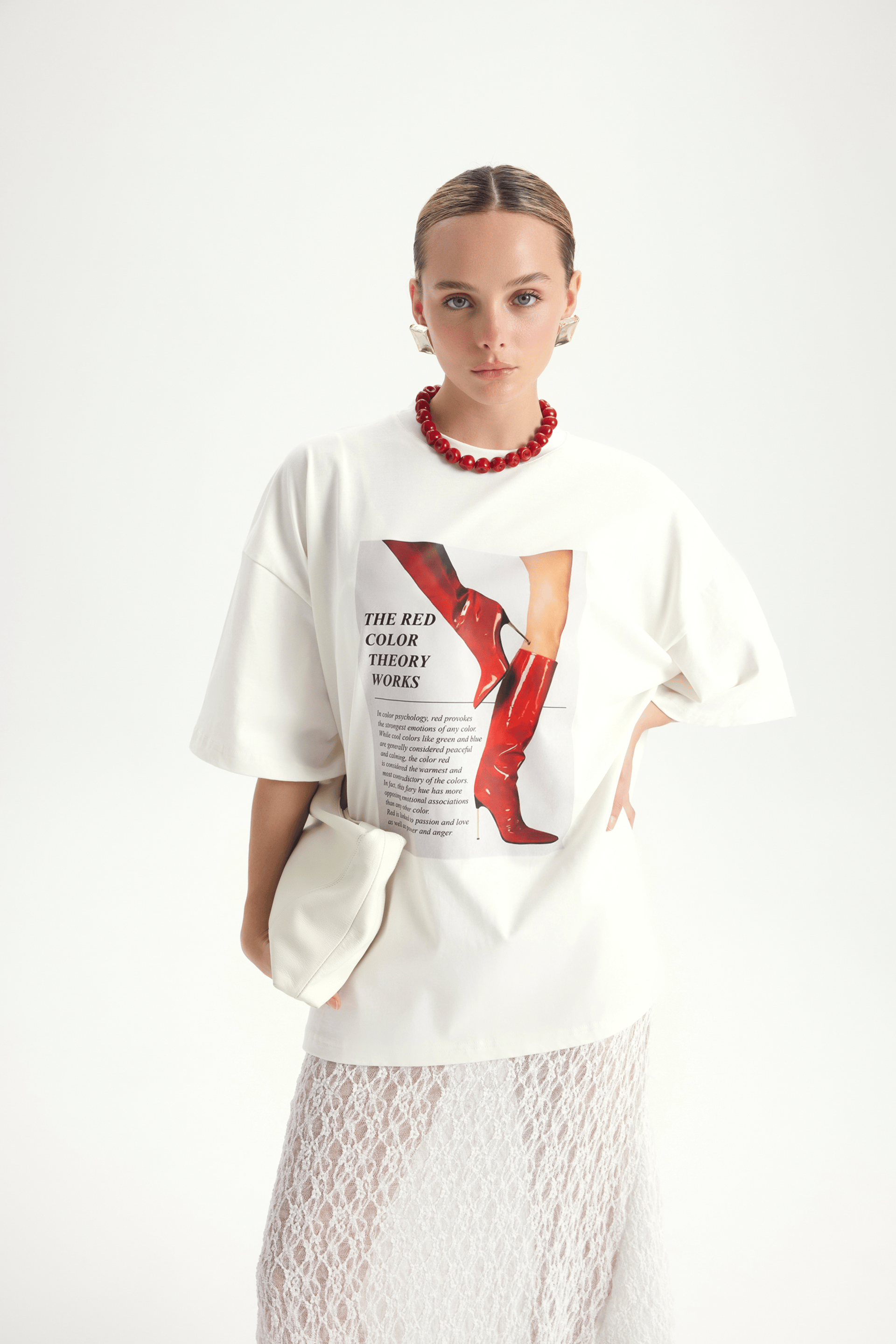 Theory Oversize Beyaz T-Shirt