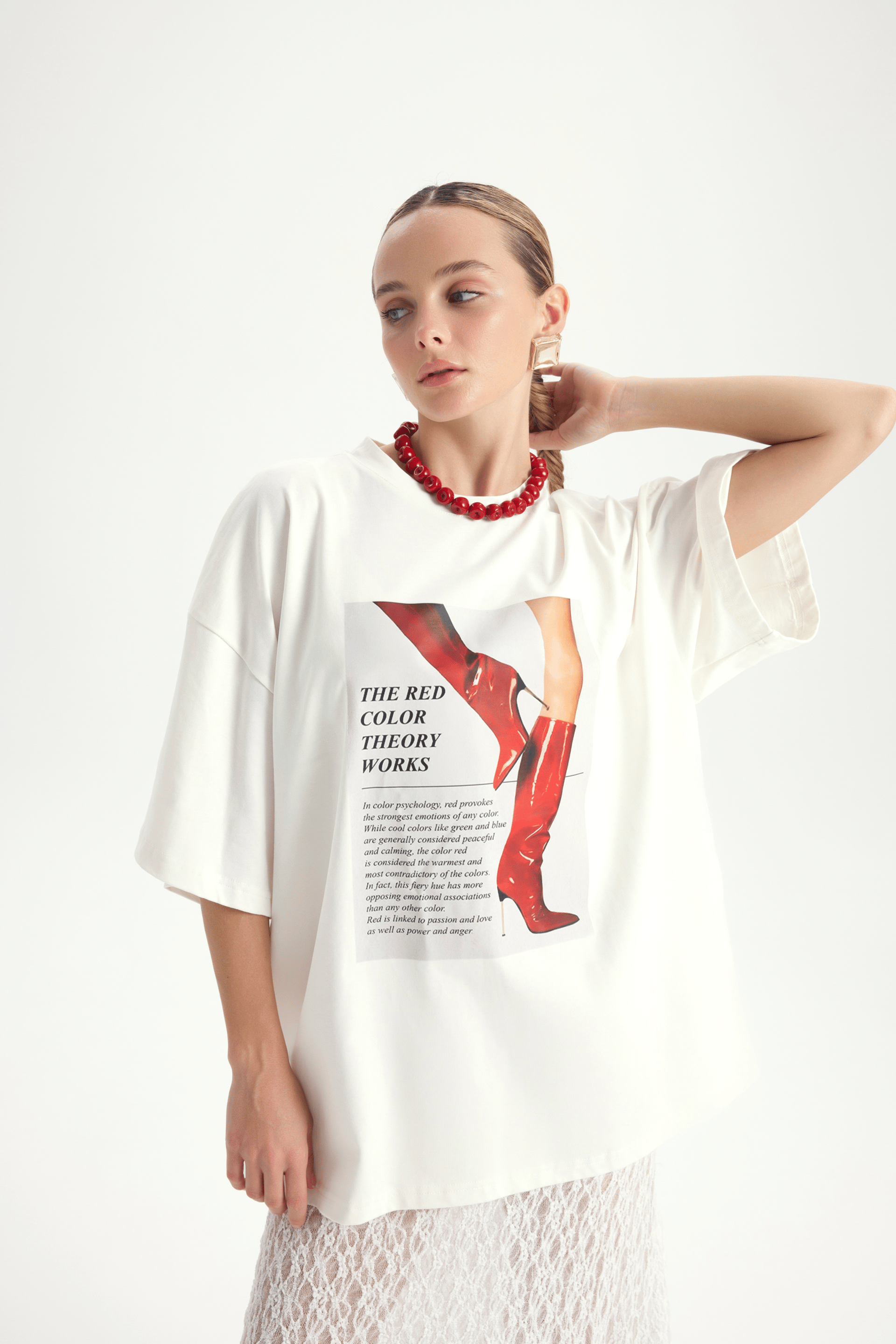 Theory Oversize Beyaz T-Shirt
