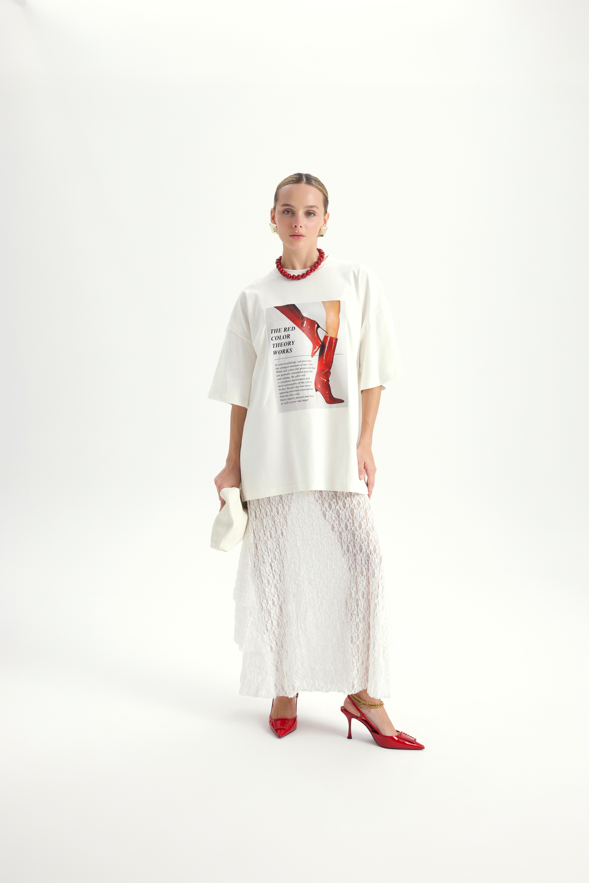 Theory Oversize Beyaz T-Shirt