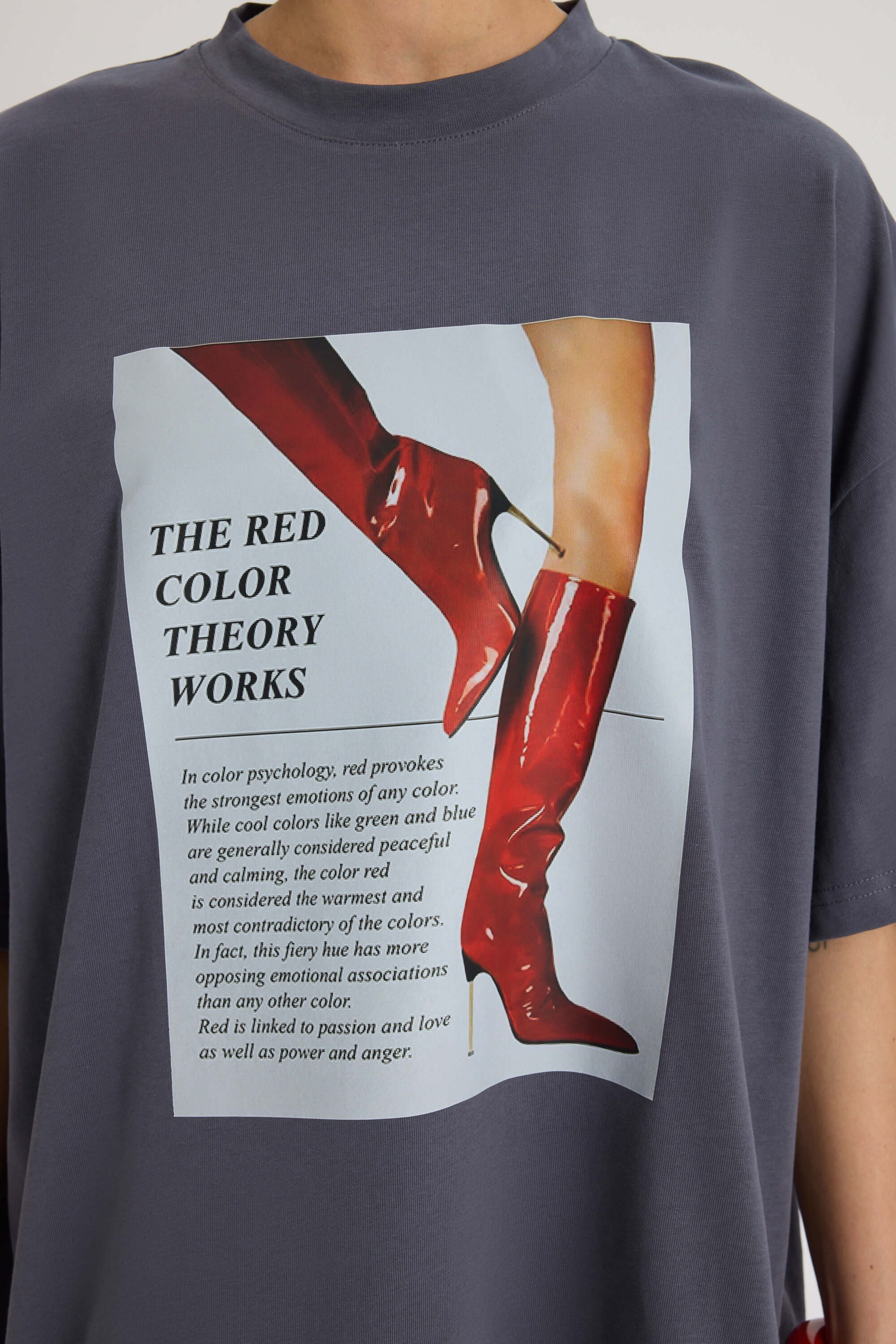 Theory Oversize Füme T-Shirt