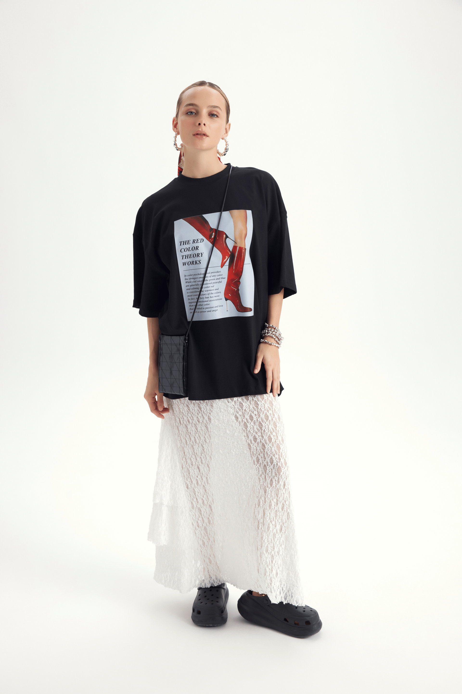 Theory Oversize Siyah T-Shirt