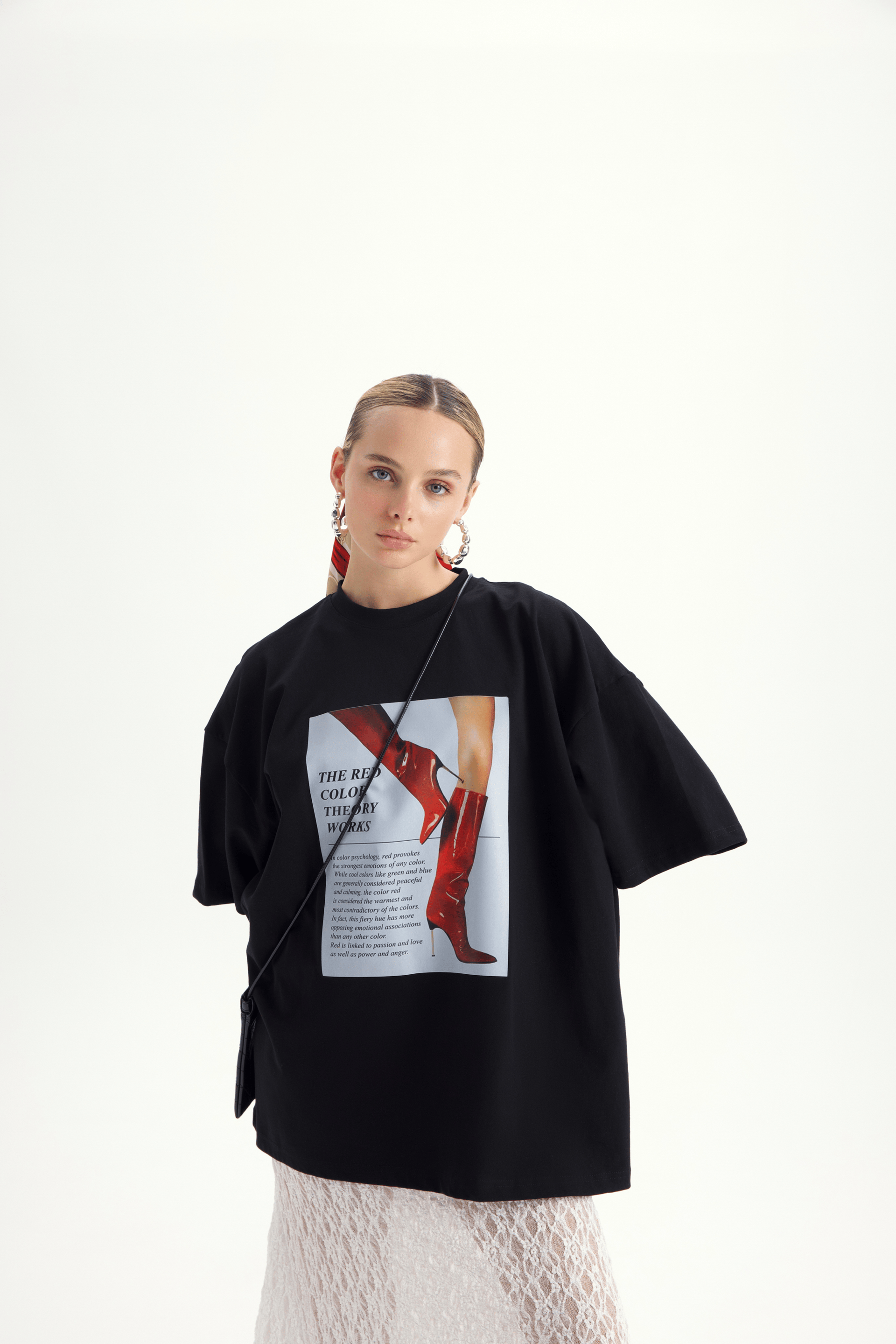Theory Oversize Siyah T-Shirt