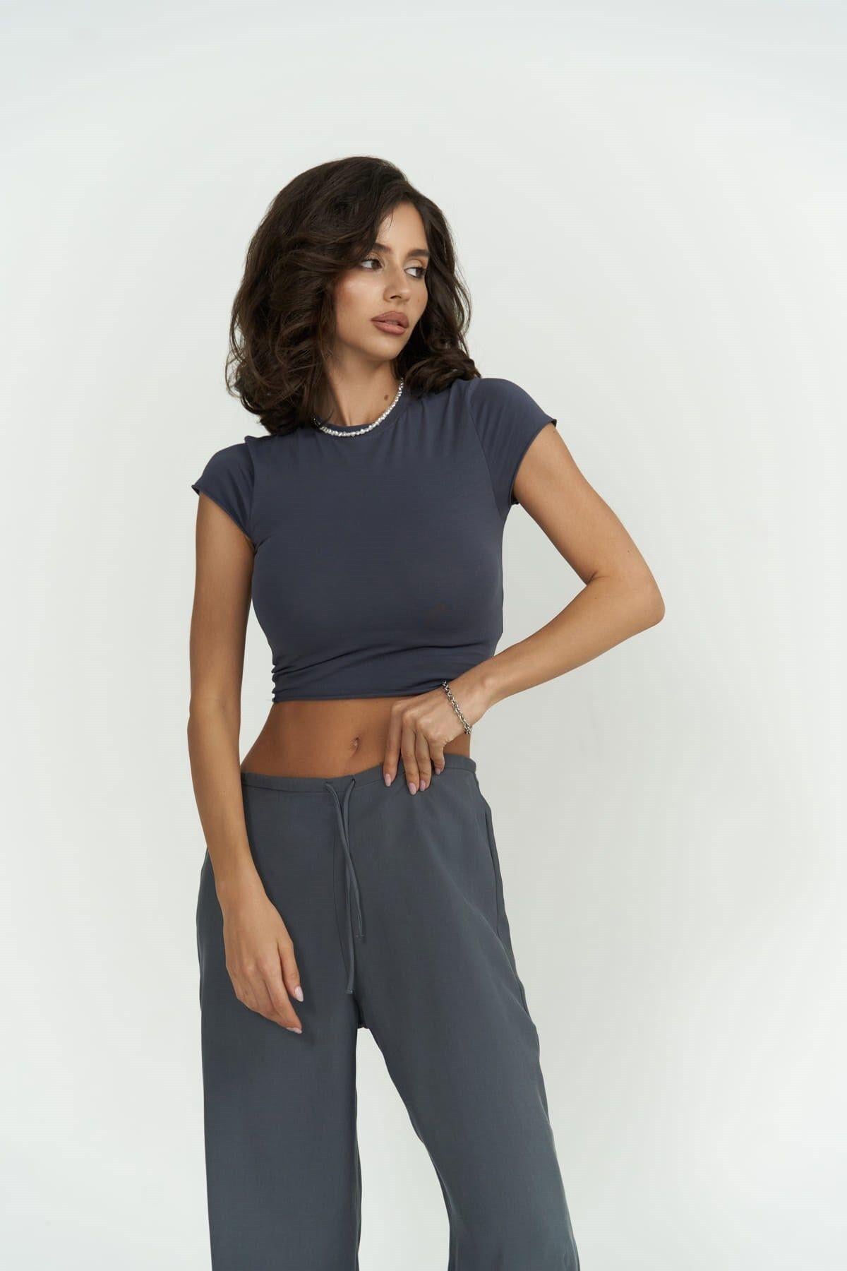 Mai Collection Toppin Anthracite Crop