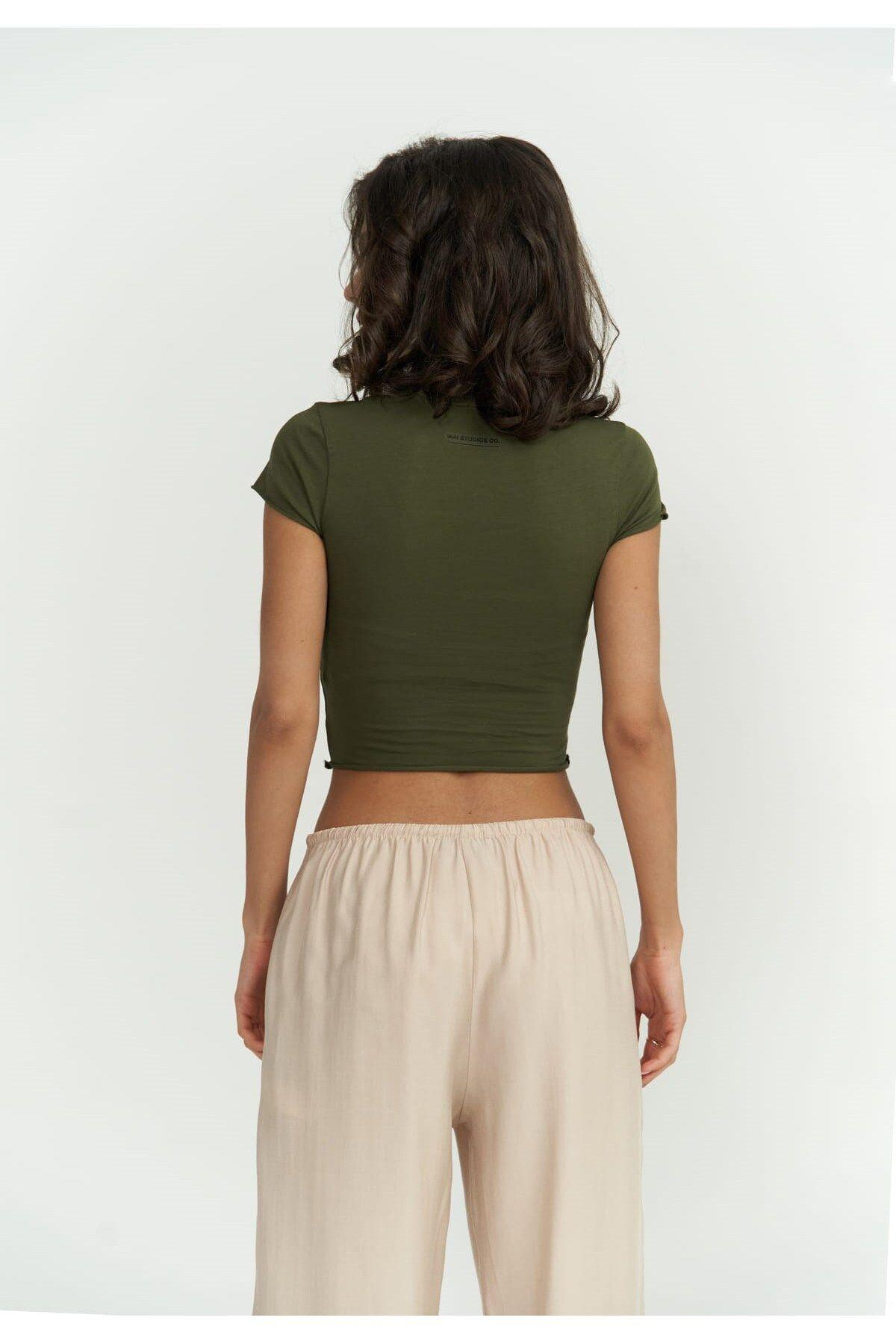 Mai Collection Toppin Khaki Crop