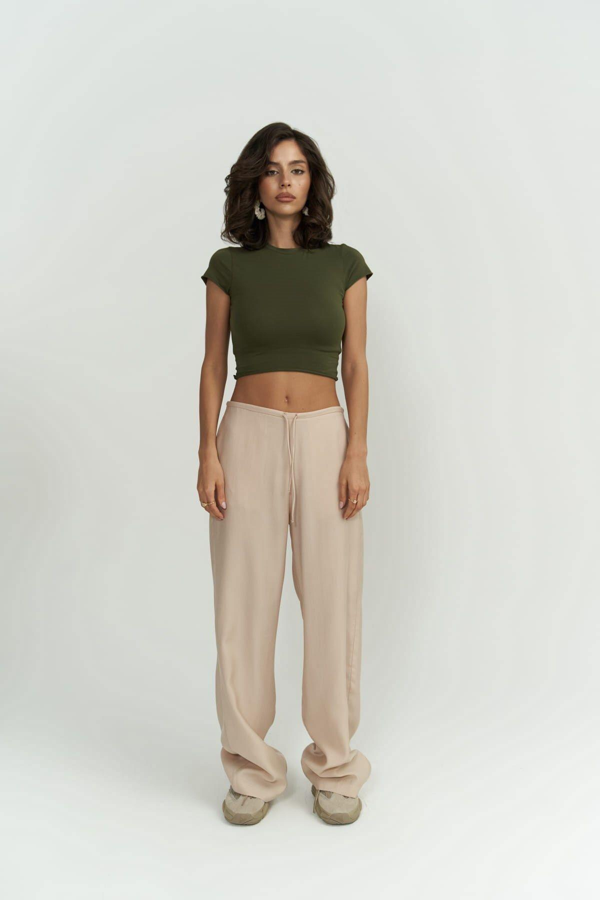 Mai Collection Toppin Khaki Crop