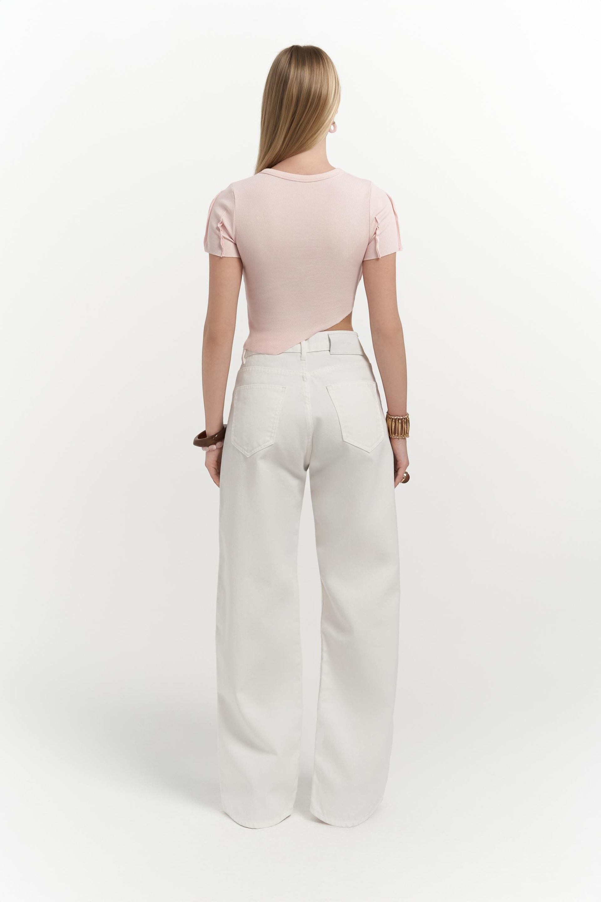 Trixie Ekru Transparan Jean Pantolon