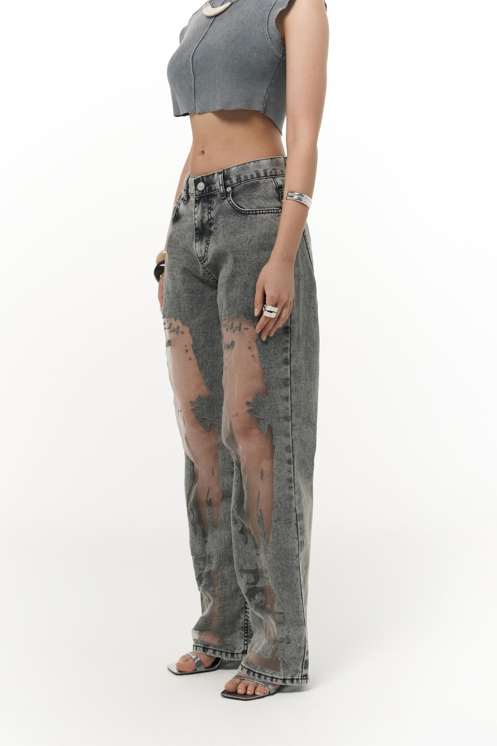 Trixie Füme Transparan Jean Pantolon