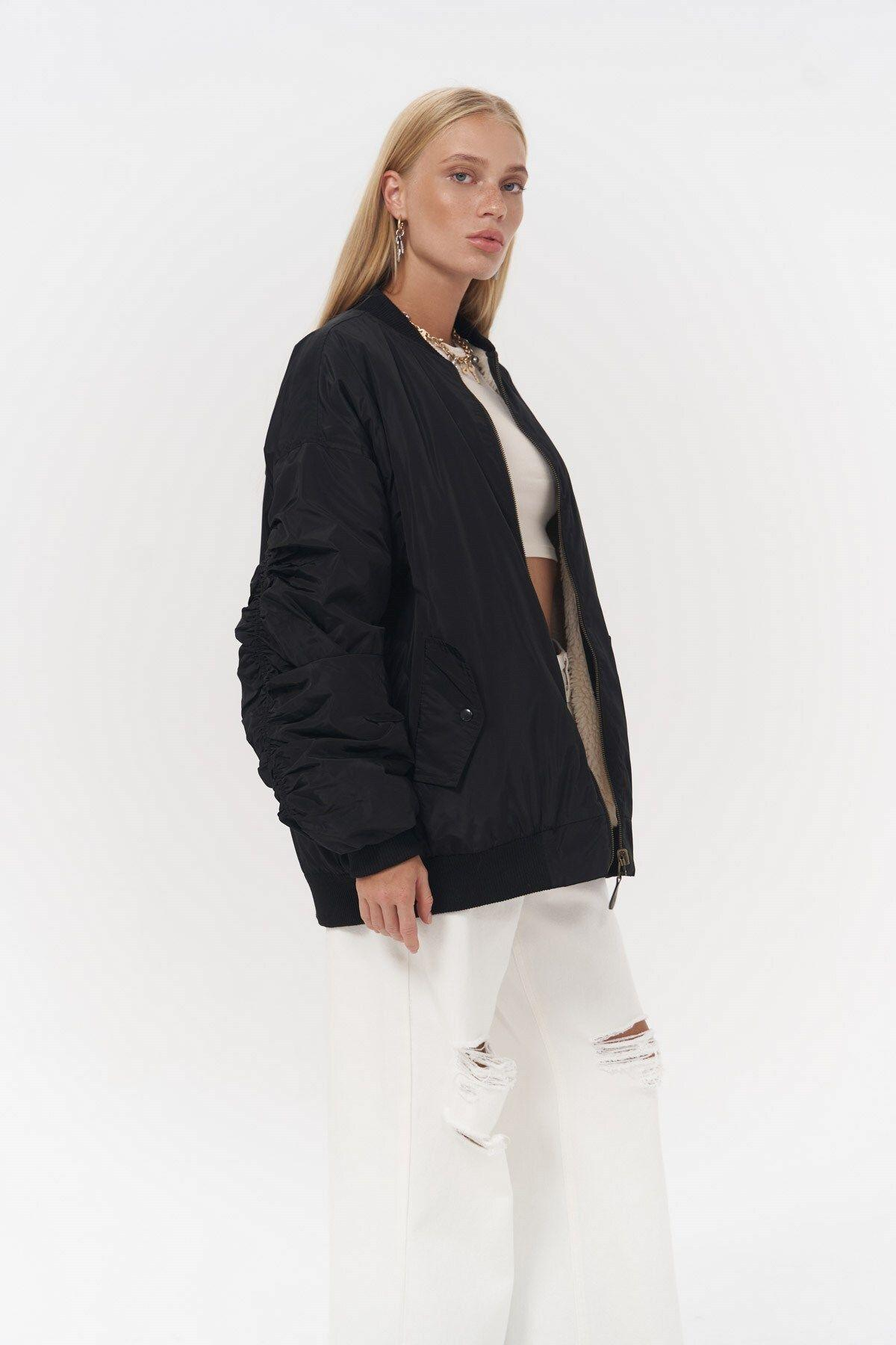 Two-way Black Double-Sided Coat