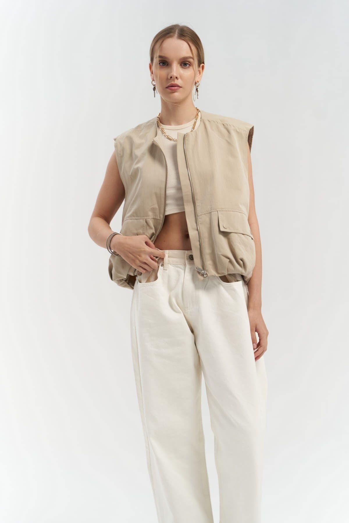 Unique Ekru / Bej Jean Pantolon