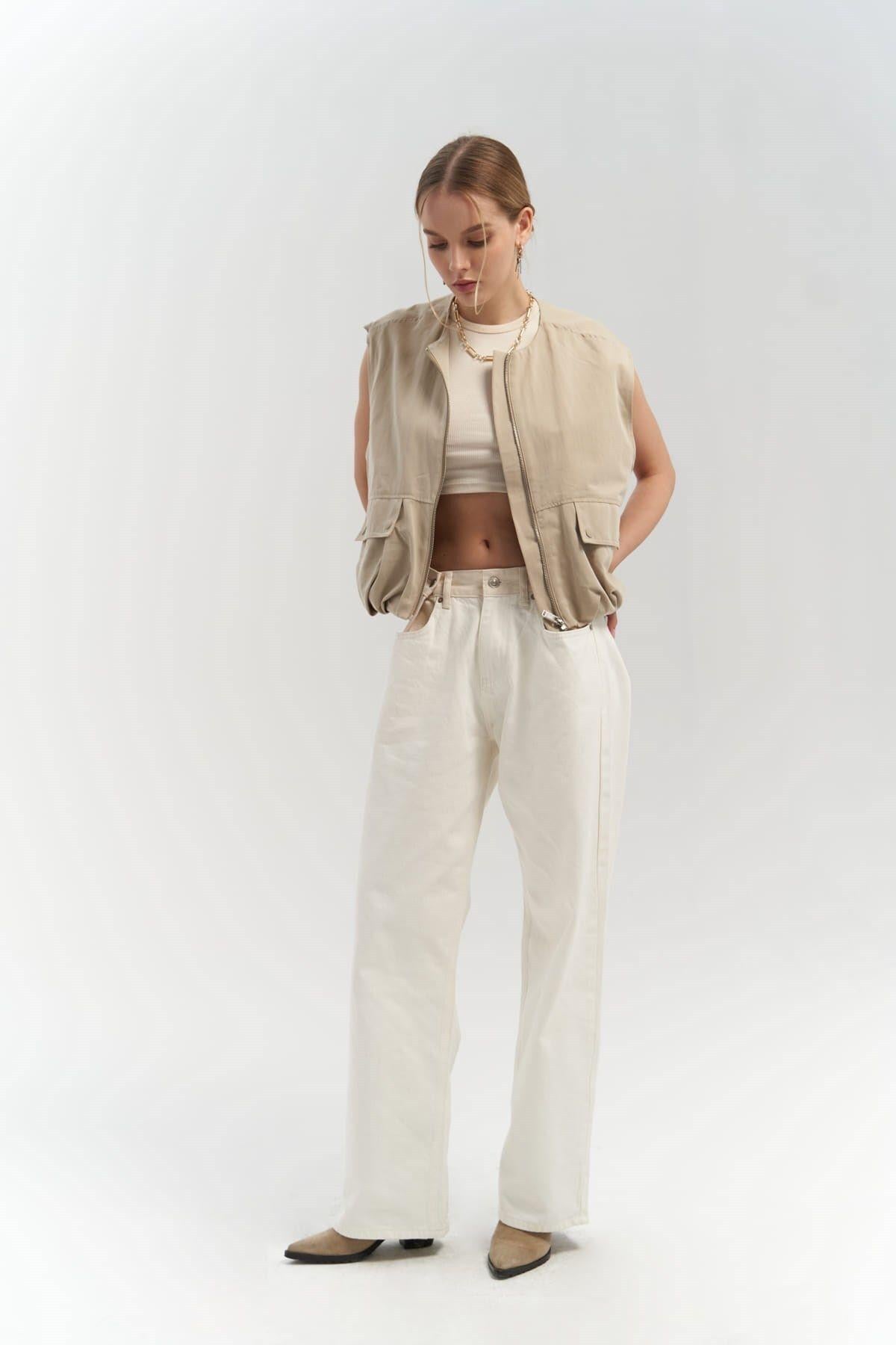 Unique Ekru / Bej Jean Pantolon