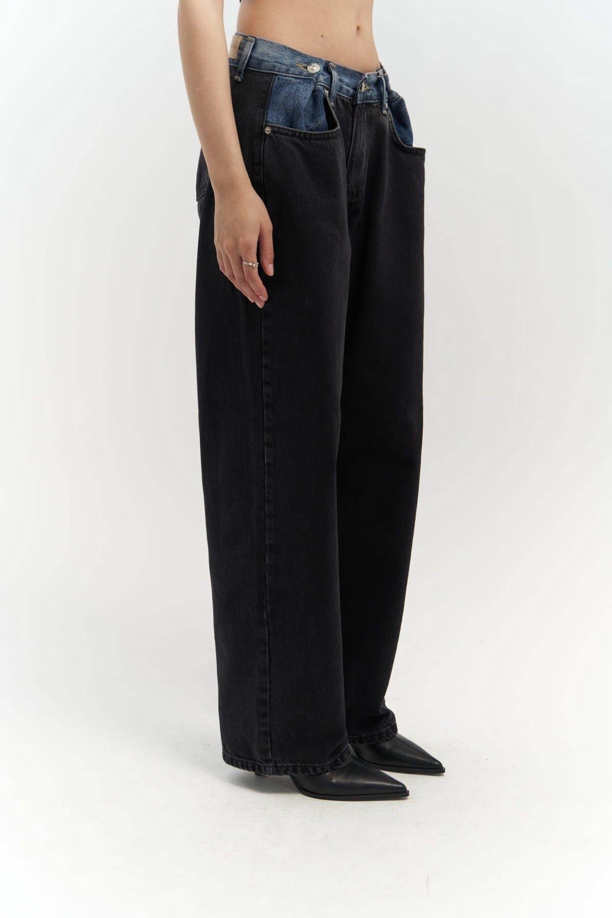 Unique Black / Blue Denim Pants