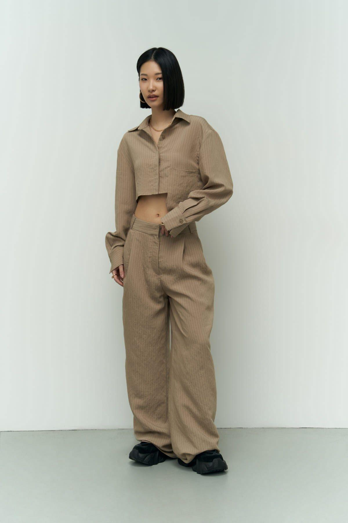 Valente Vizon Crop Gömlek Pantolon Takım