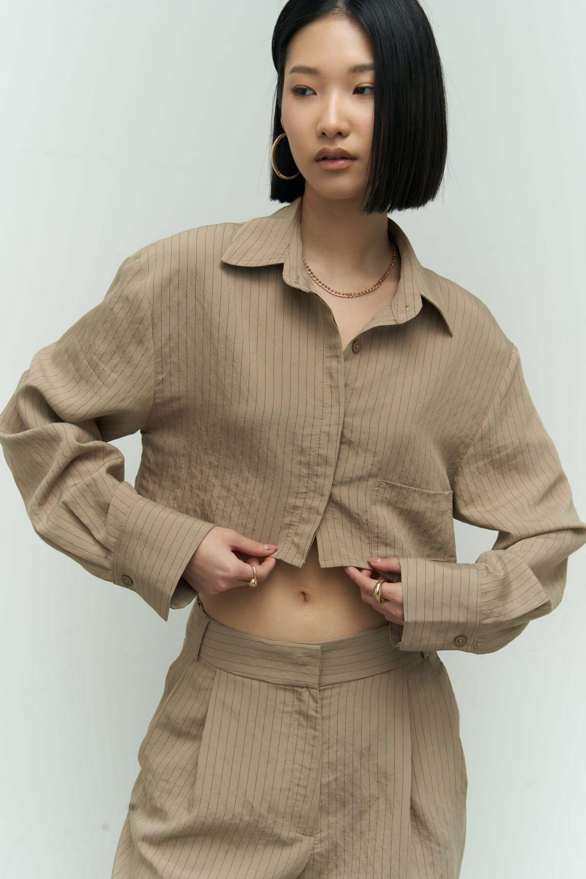 Valente Vizon Crop Gömlek Pantolon Takım