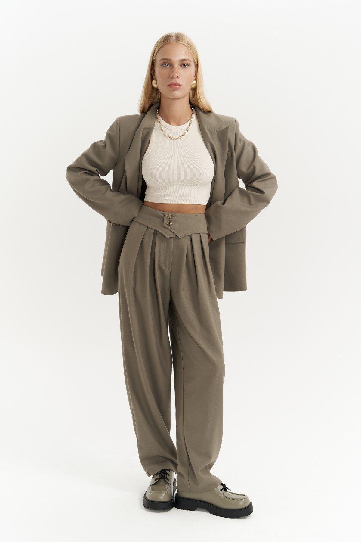 Vanya Haki Blazer Ceket Takım