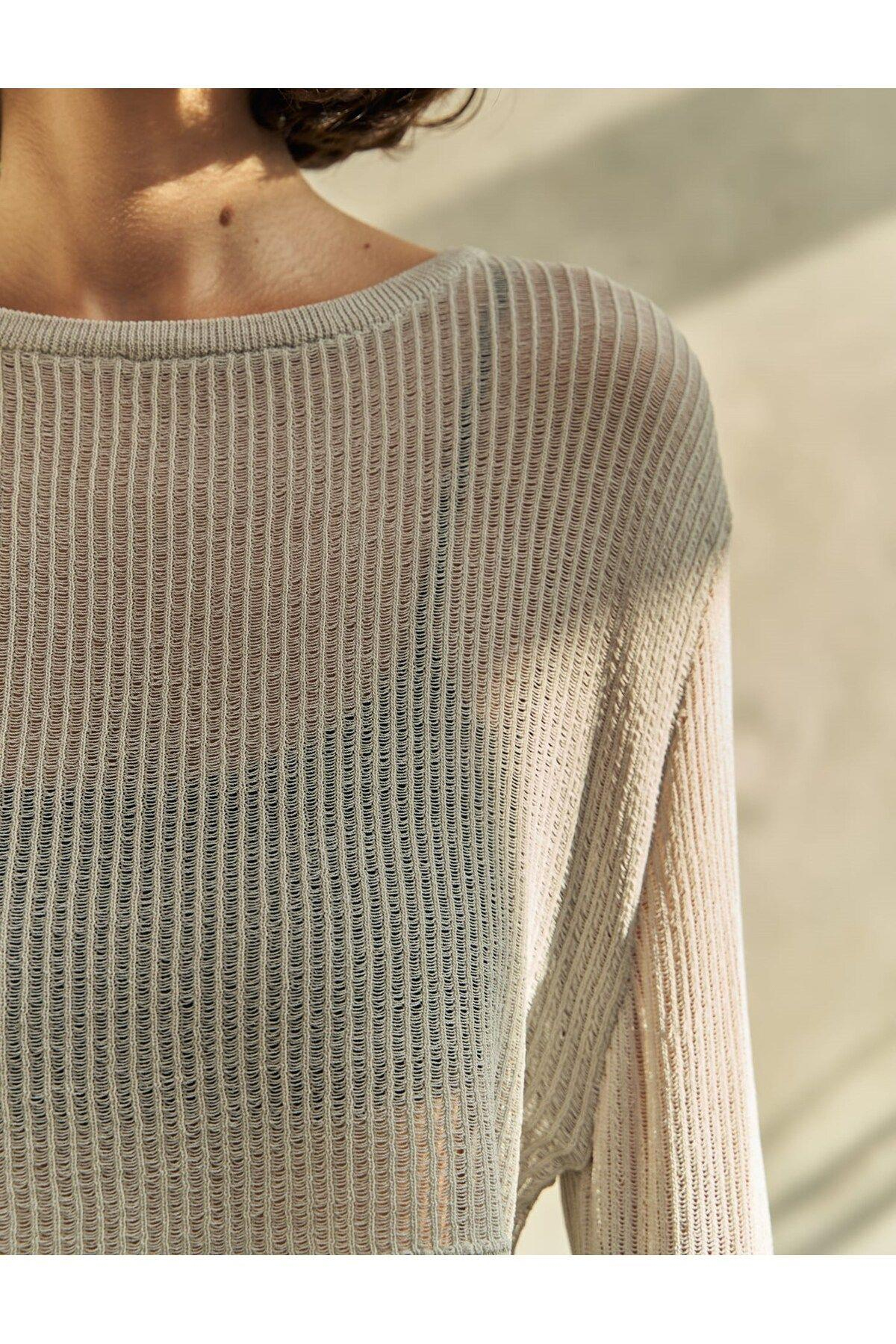 Variel Gri İnce Triko Crop