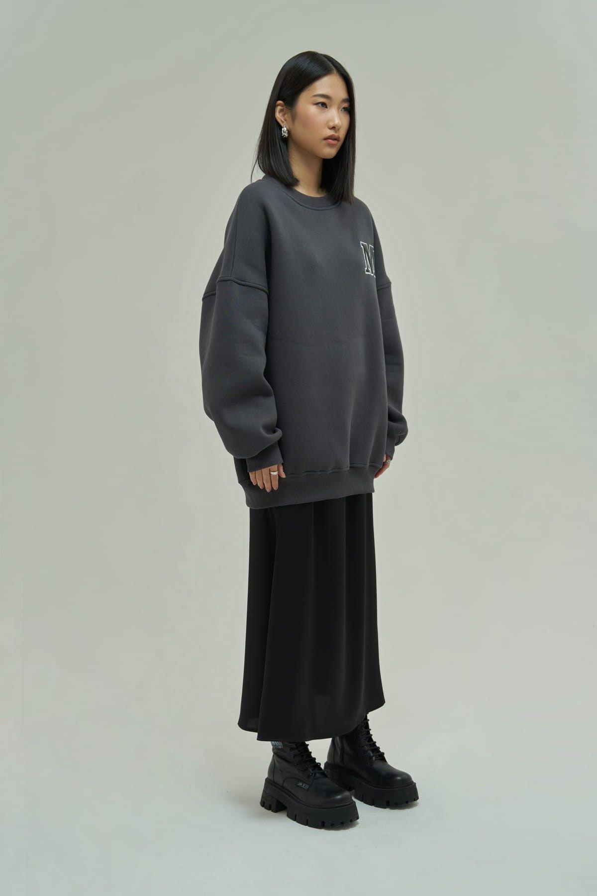 Mai Collection Venera Anthracite Oversize Sweatshirt