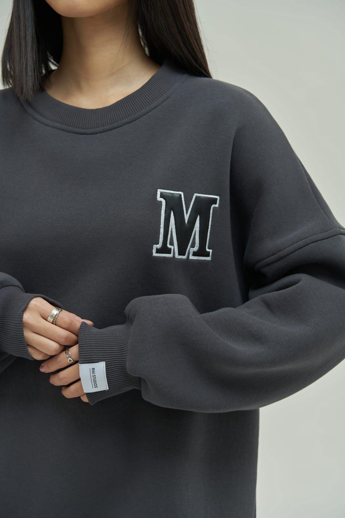 Mai Collection Venera Anthracite Oversize Sweatshirt