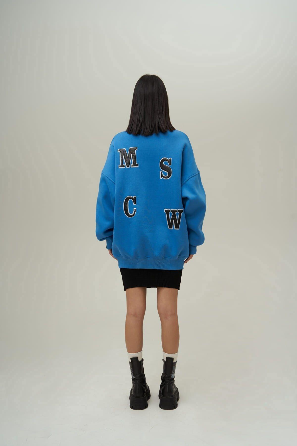 Mai Collection Venera Blue Oversize Sweatshirt
