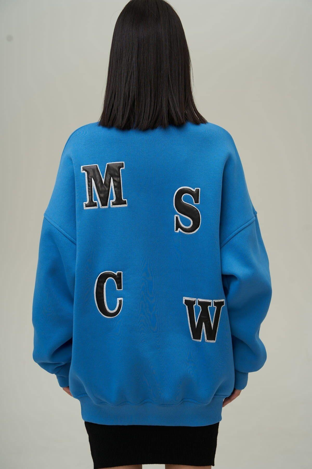Mai Collection Venera Blue Oversize Sweatshirt