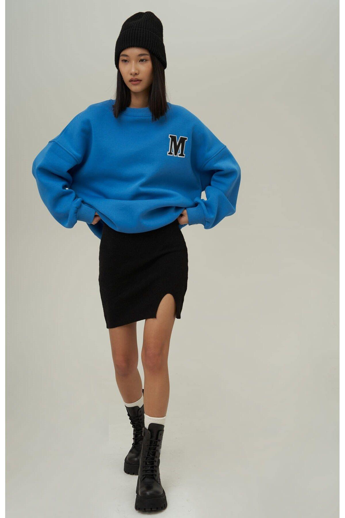 Mai Collection Venera Blue Oversize Sweatshirt