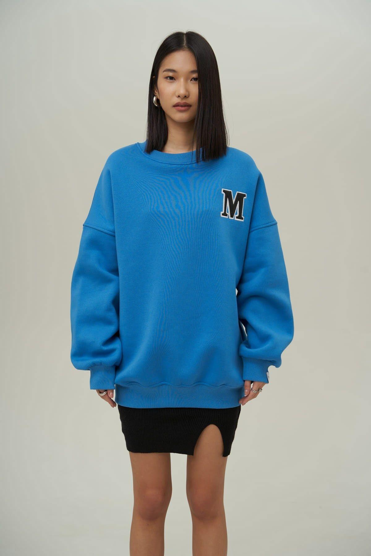 Mai Collection Venera Blue Oversize Sweatshirt