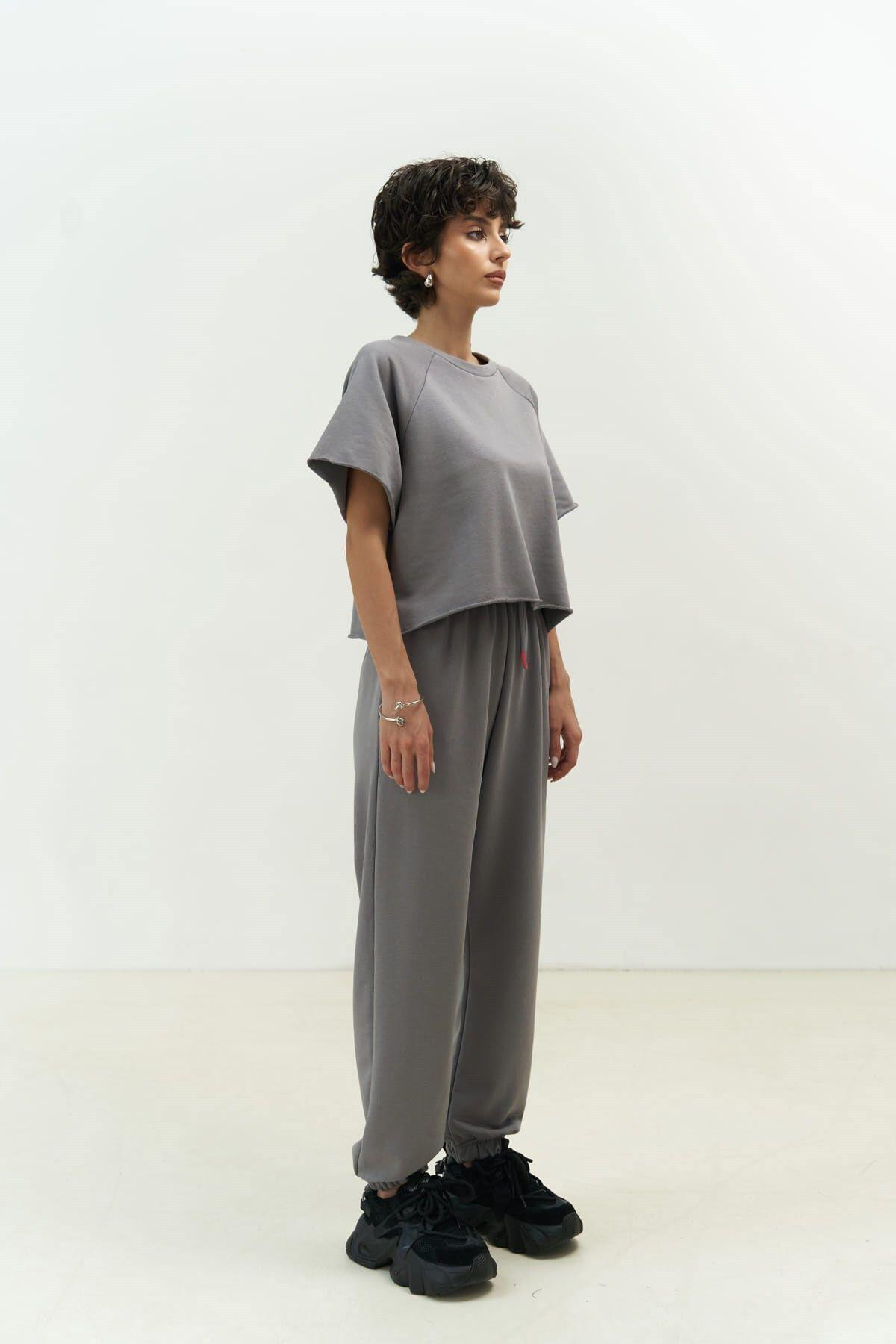 Vero Gray Cropped Tracksuit